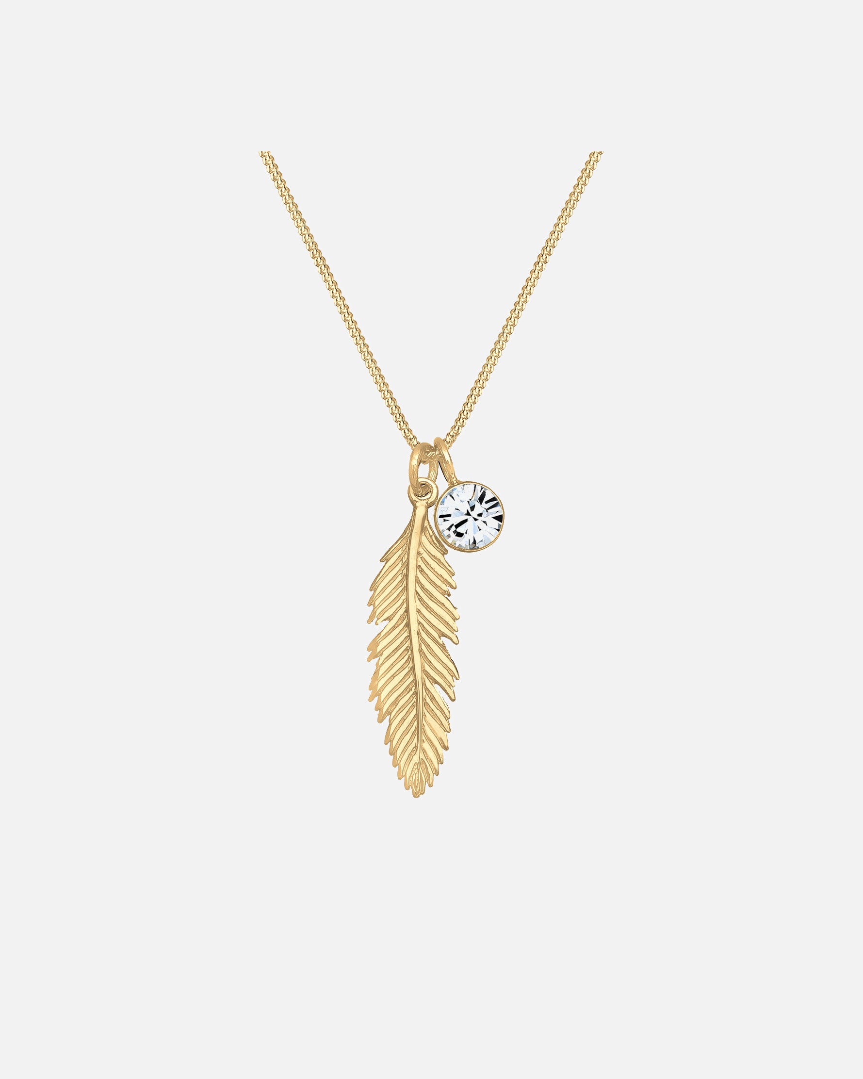 Naszyjnik dla Kobieta Elli Damski wisiorek z piórami Boho z kryształami srebro 925 Sterling Silver 45