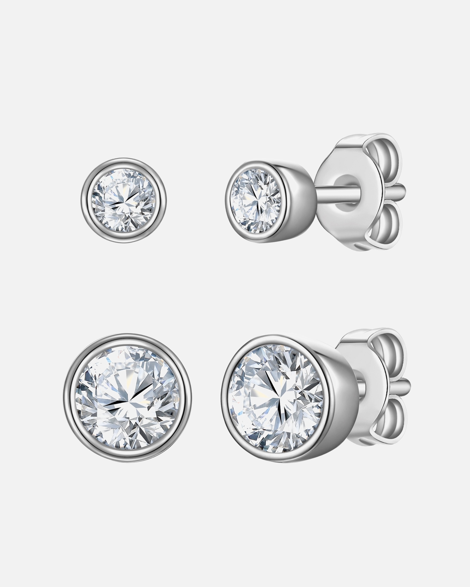 Kolczyki dla Kobieta Komplet (2 kolczyki) z Srebro wysokiej próby w Srebrny 6,2/4,2 mm