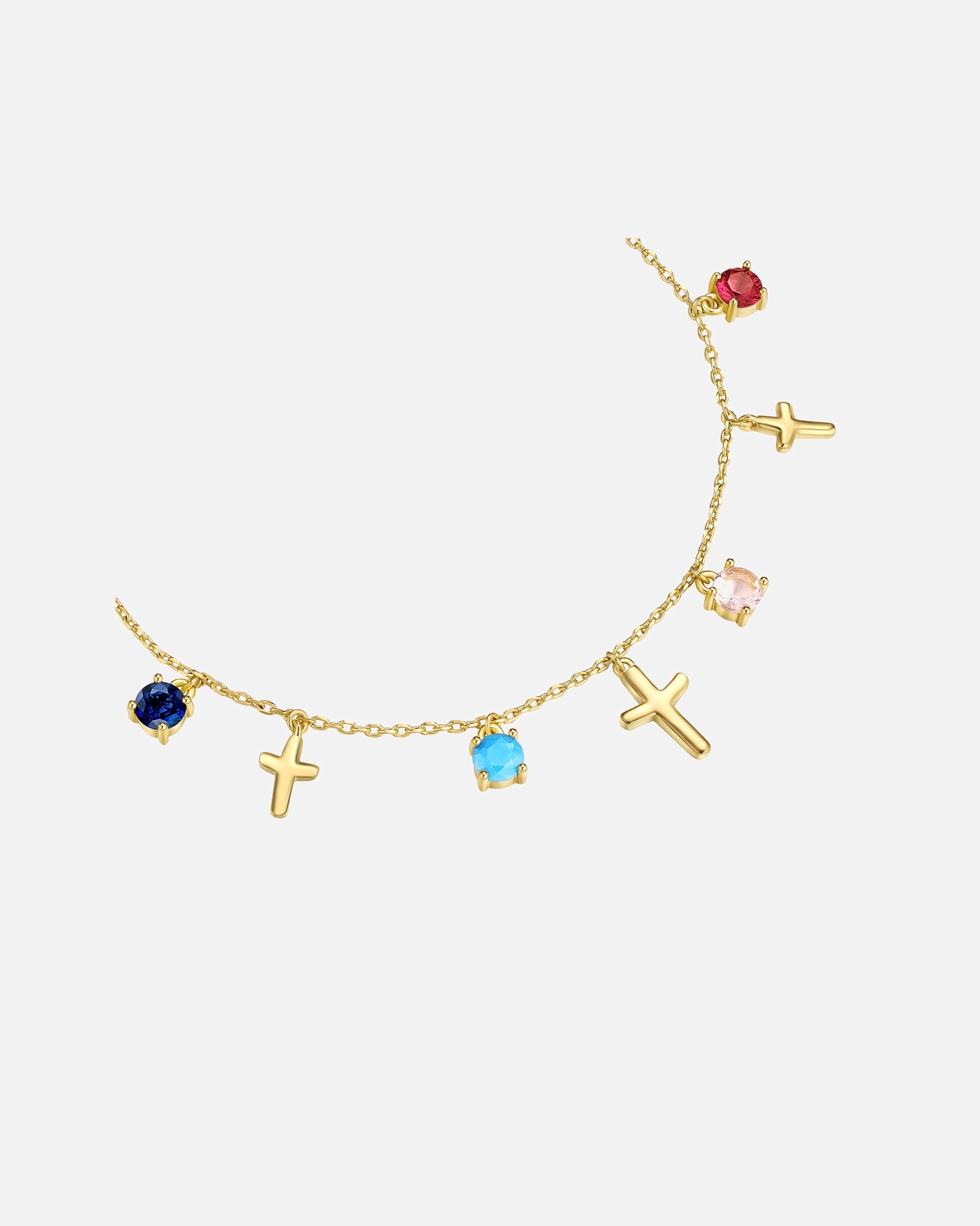 Bransoletka dla Kobieta Yokoamii Bransoletka Krzyżyk z Mosiadz w Żółte złoto 17,0 cm Basislänge + 3,0 cm Verlängerung