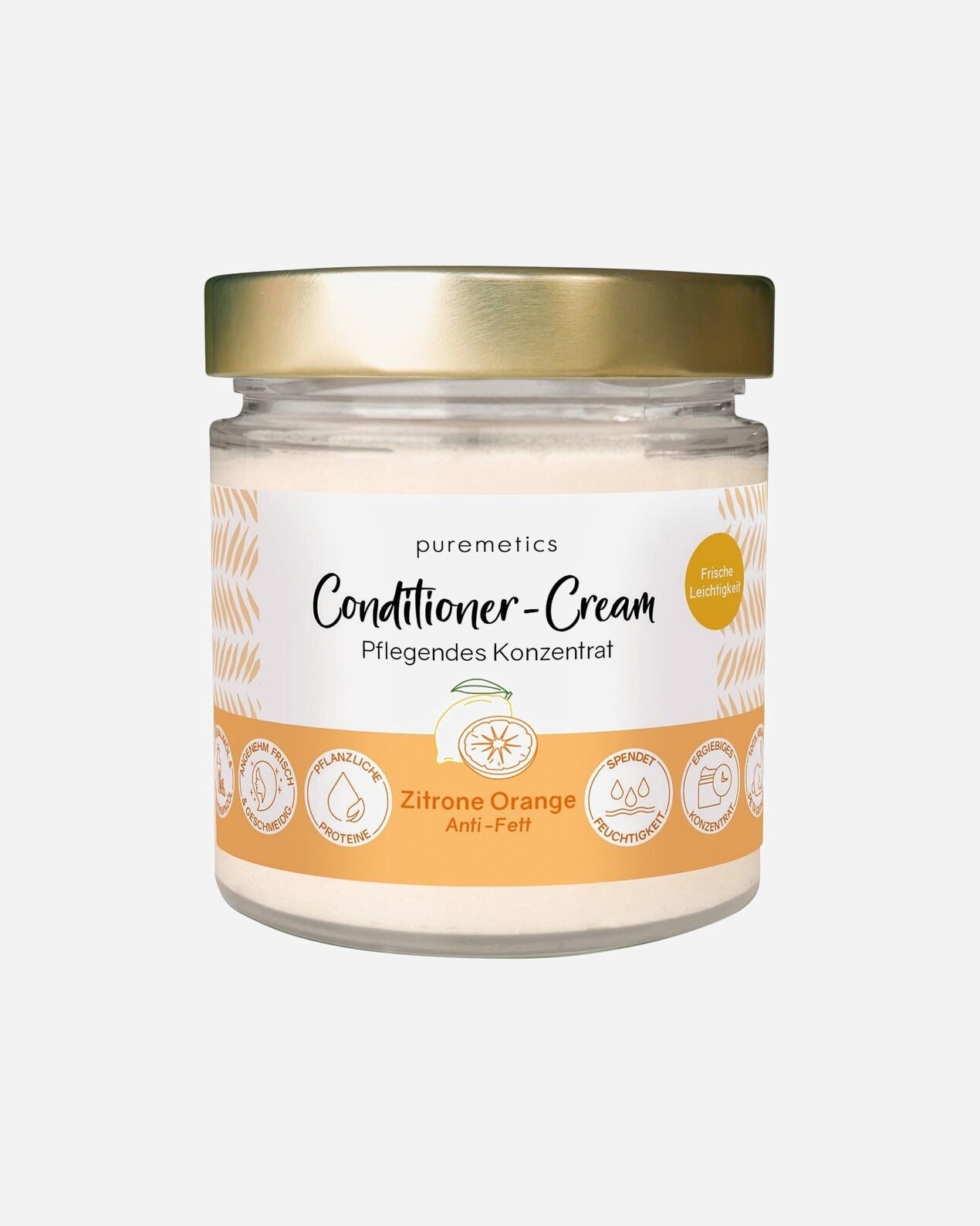 Odżywka do włosów do spłukiwania dla Unisex puremetics Odtłuszczający krem odżywczy 'Cytrynowa pomarańcza 150 g