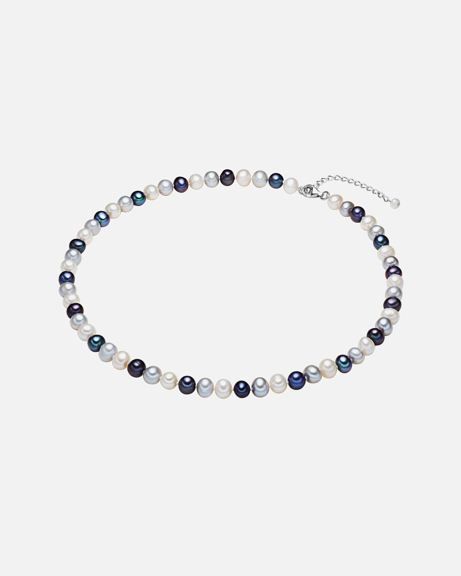 Naszyjnik dla Kobieta Valero Pearls Naszyjnik z pereł srebro wysokiej próby Perła hodowlana słodkowodna srebrny 40 cm + 5 cm