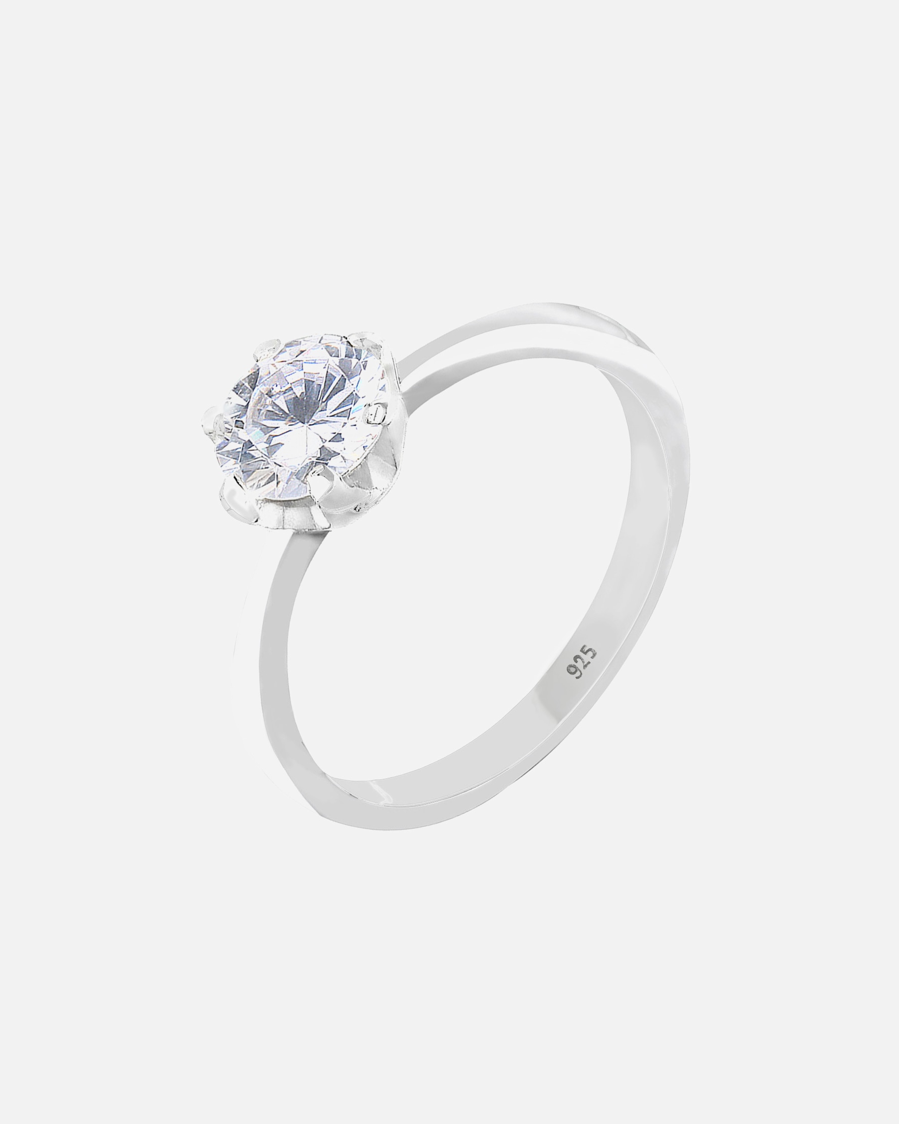 Pierścionek dla Kobieta Elli Damski zaręczynowy klasyczny z kryształem cyrkonii w srebrze próby 925 Sterling Silver 56