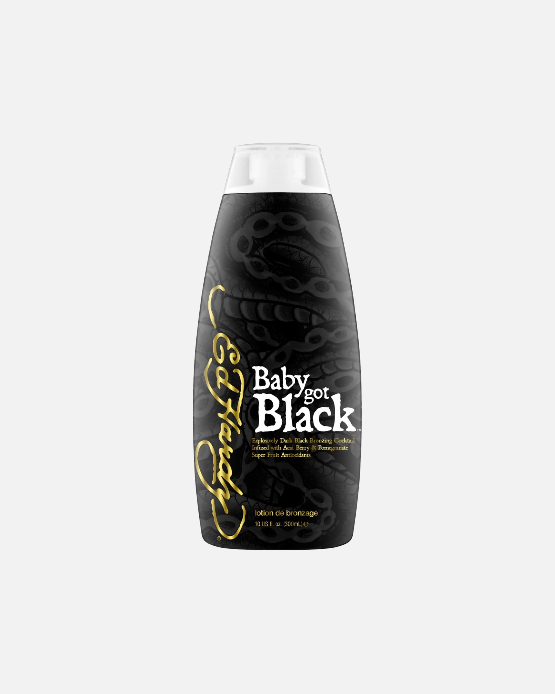 Samoopalacz dla Unisex Ed Hardy Baby Got Black ciemny bronzer z dha kofeiną i ekstraktem z acai dla wyrazistej opalenizny 300 ml