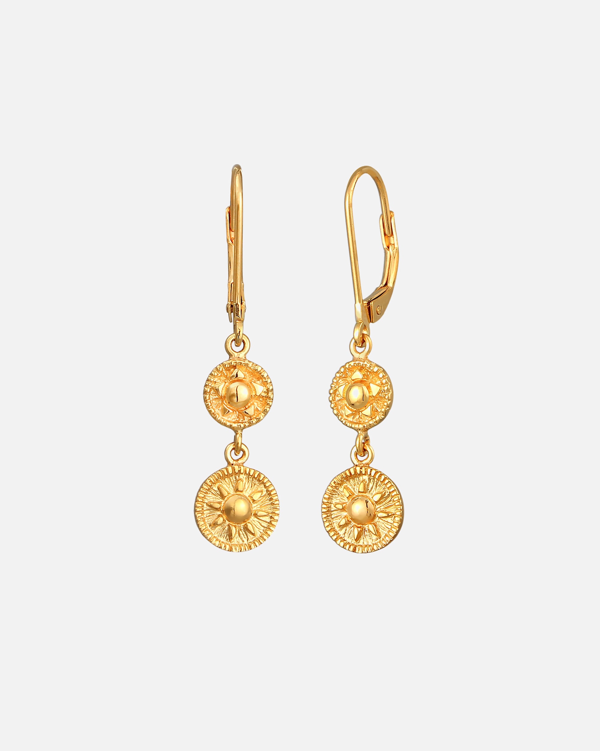 Kolczyki dla Kobieta Elli Damskie kolczyki zawieszki moneta słońce antyk z pozłacanego srebra próby 925 Sterling Silver goldfarben