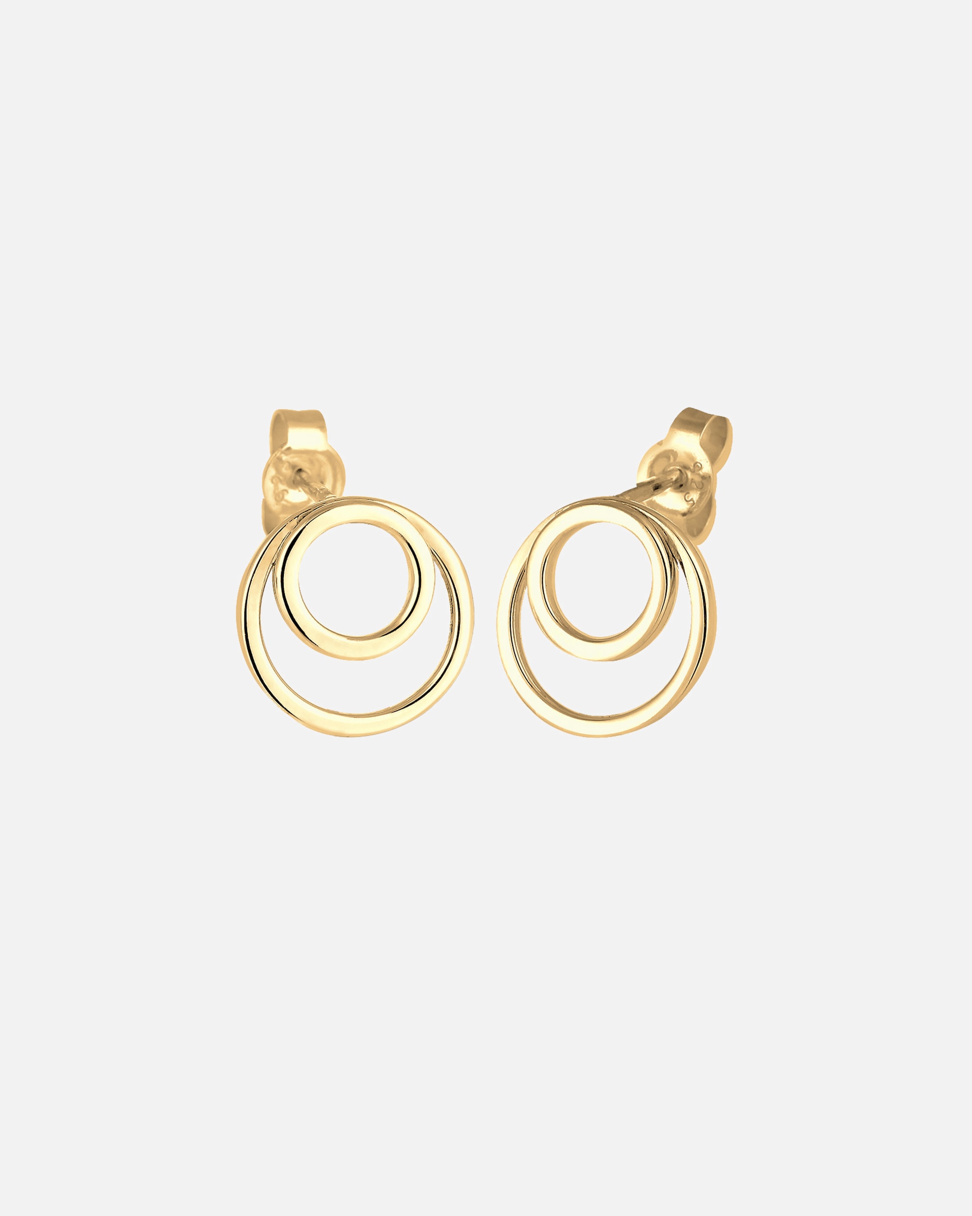 Kolczyki dla Kobieta Elli Damskie kolczyki sztyfty z podwójnym kółkiem Basic, srebro 925 Sterling Silver goldfarben