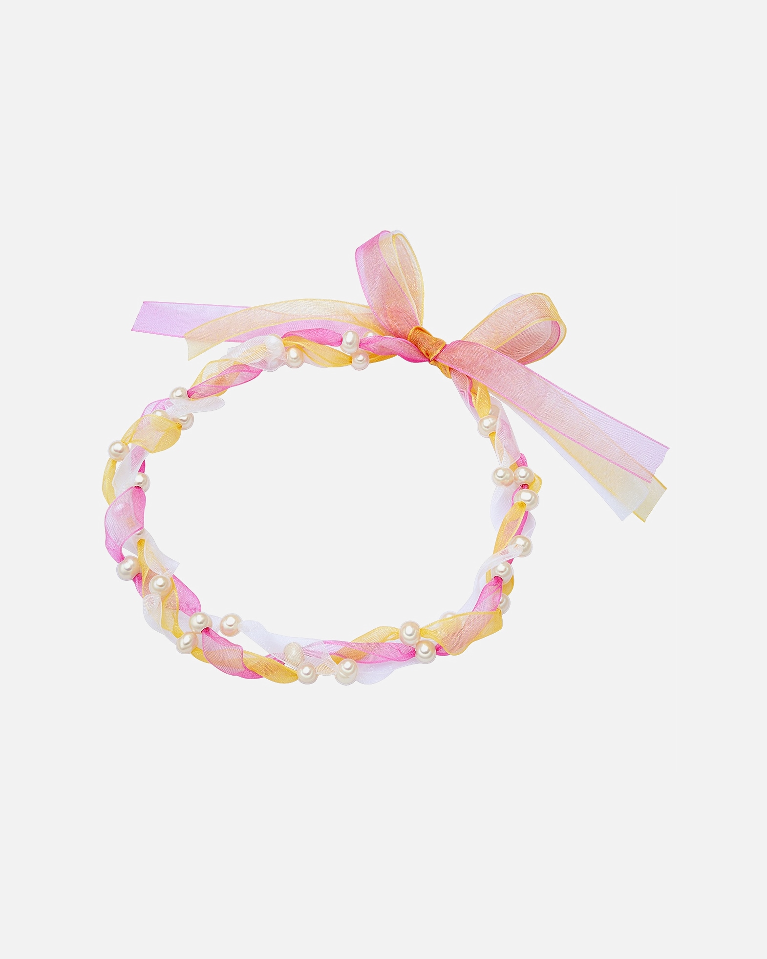 Naszyjnik dla Kobieta Valero Pearls Naszyjnik z pereł Organza Perła hodowlana słodkowodna Bialy/rózowy/niebieski 45,0 cm