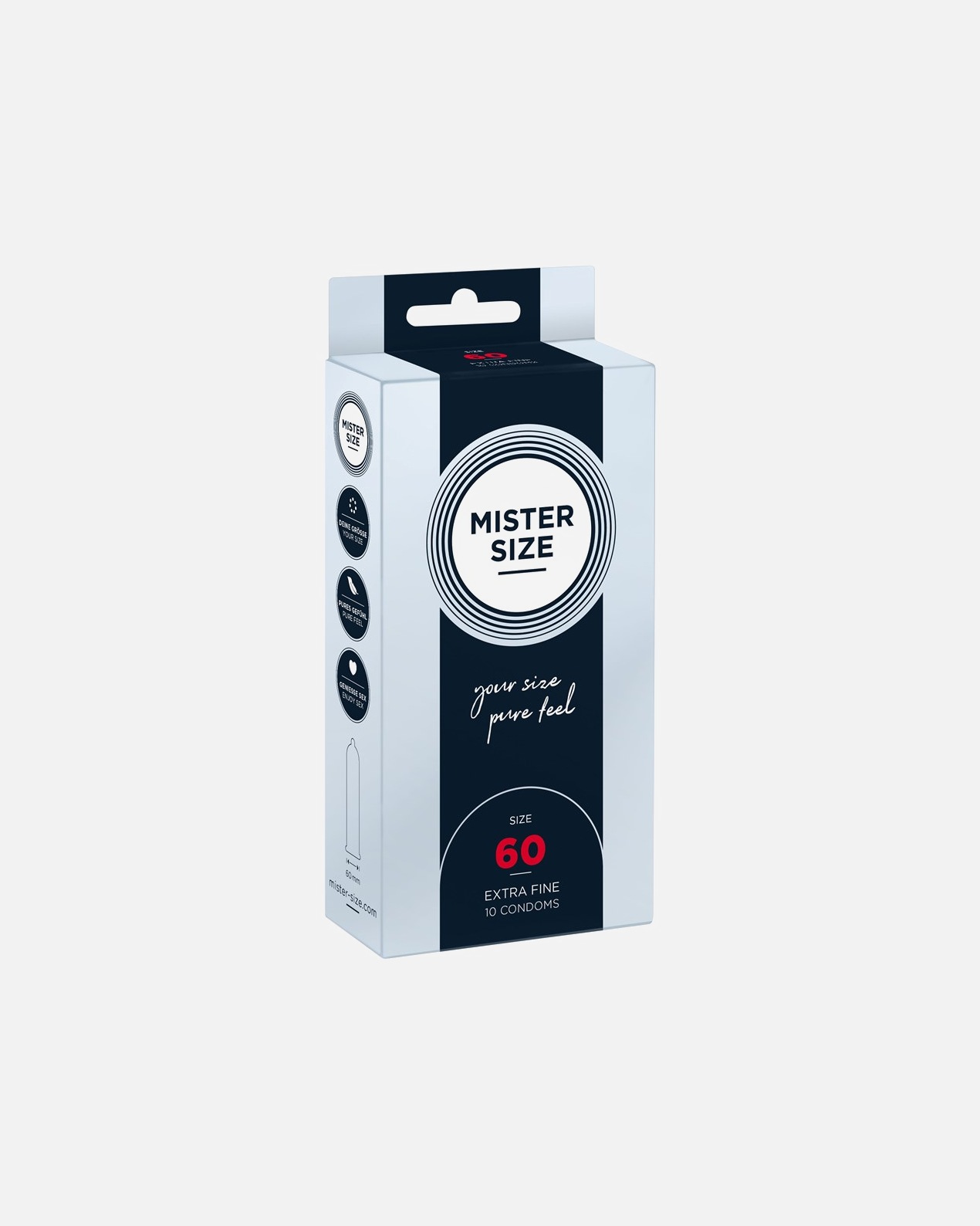 Prezerwatywa dla Mężczyzna Mister Size Pure Feel 60 mm - Size XL 10 szt.