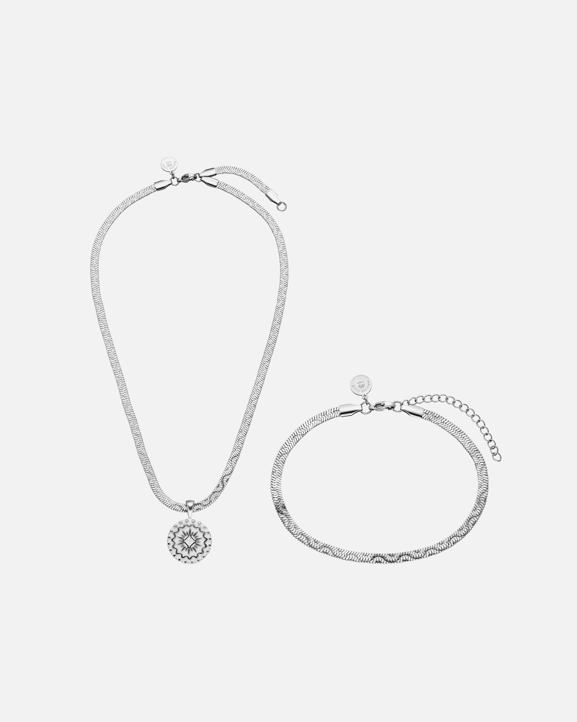 Komplet biżuterii dla Unisex Purelei Zestaw biżuterii Blissful Srebrny