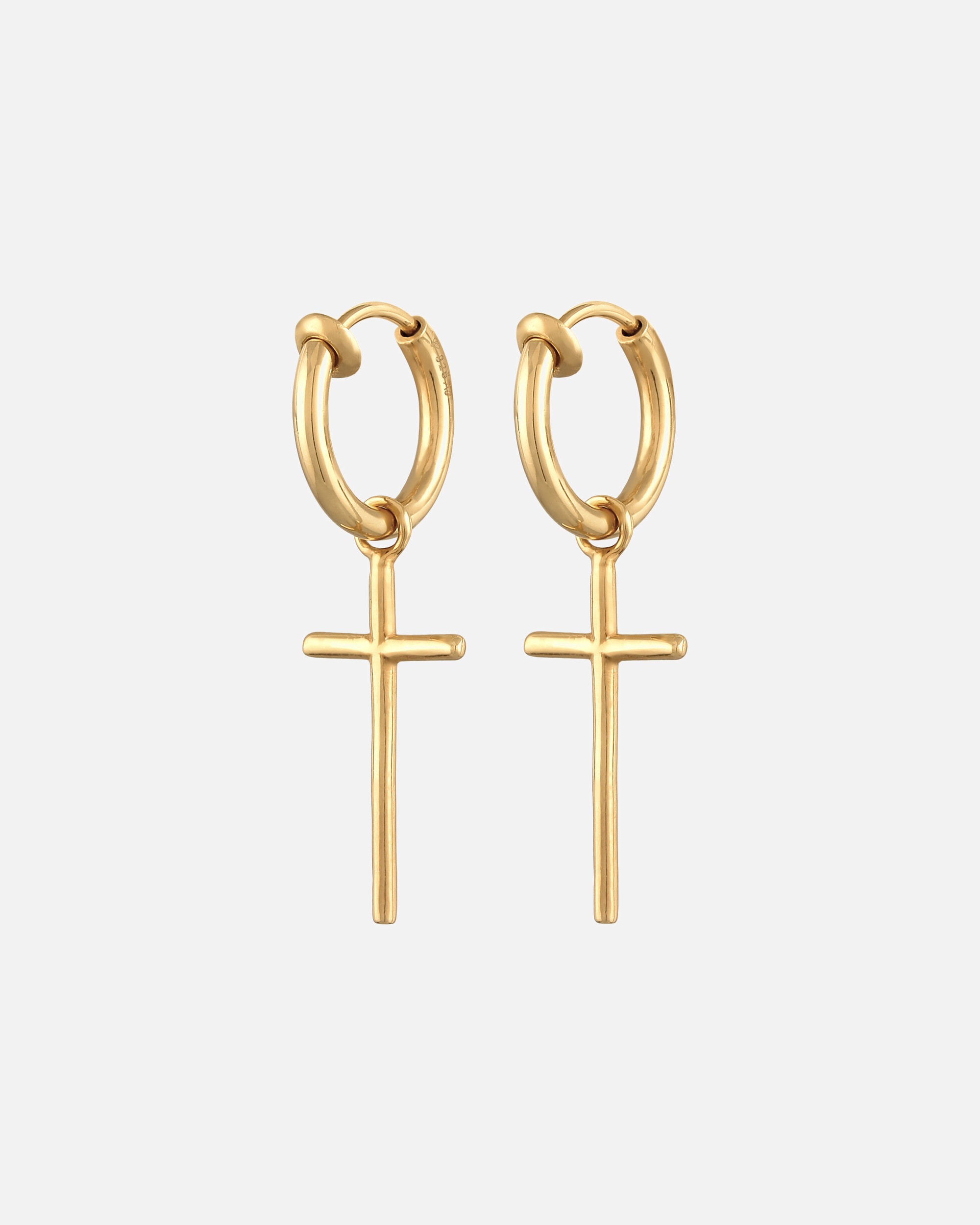 Kolczyki dla Kobieta Elli Damskie klipsy kreole z Krzyżykiem ze srebra próby 925 Sterling Silver goldfarben