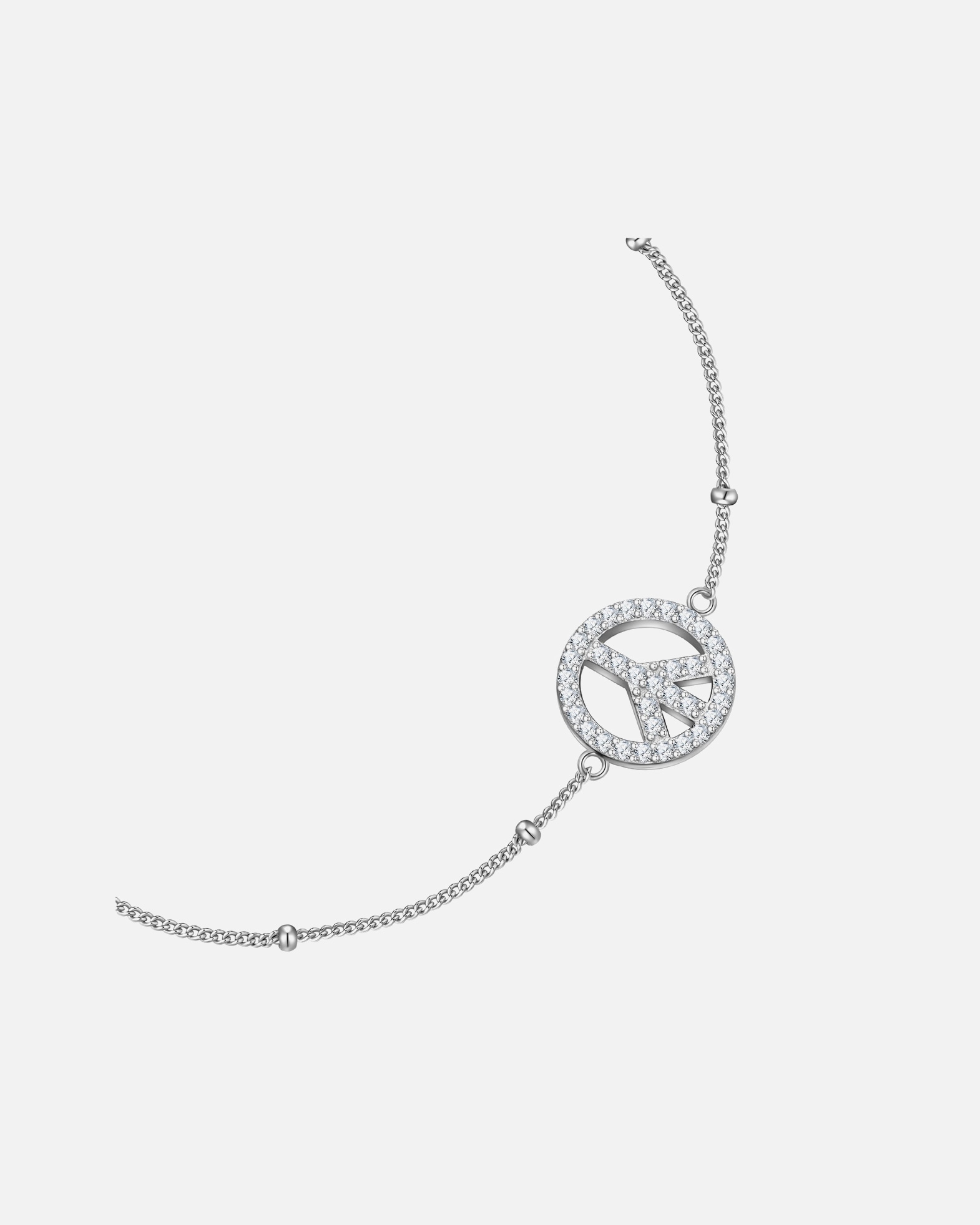 Bransoletka dla Kobieta Glanzstücke München Bransoletka Peace Srebro wysokiej próby Srebrny 17,0 cm Basislänge + 3,0 cm Verlängerung