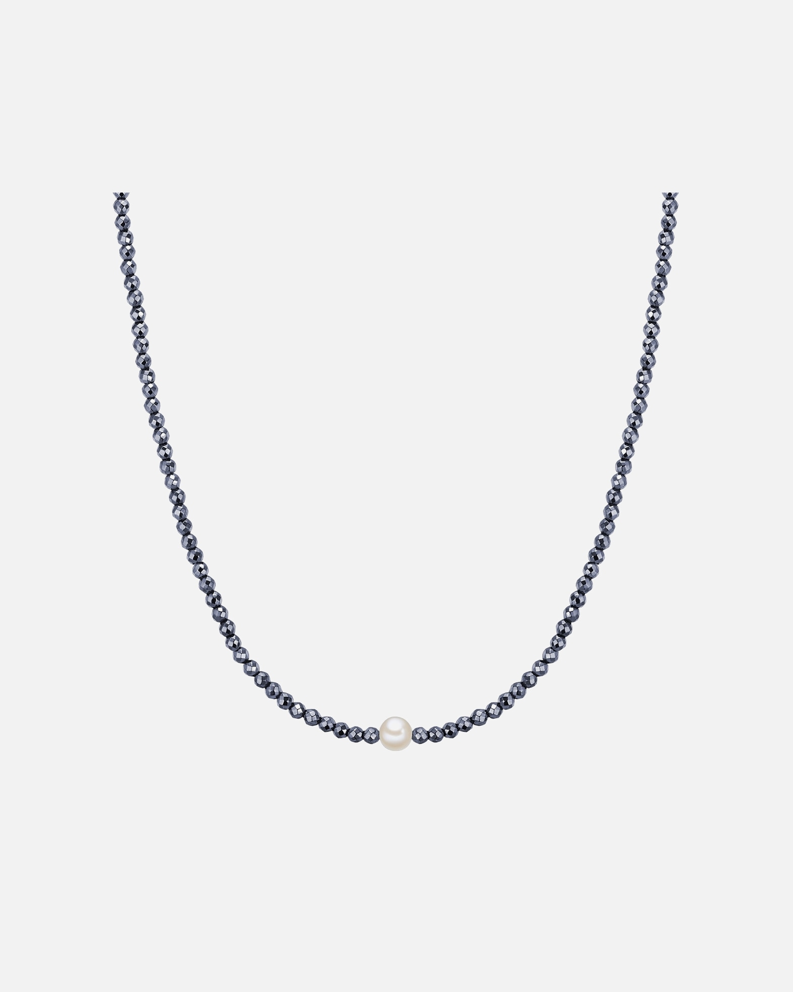 Naszyjnik dla Kobieta Valero Pearls Srebro wysokiej pr óby Hematyt Perła hodowlana słodkowodna 40,0 cm Basiskette + 5,0 cm Verlängerung