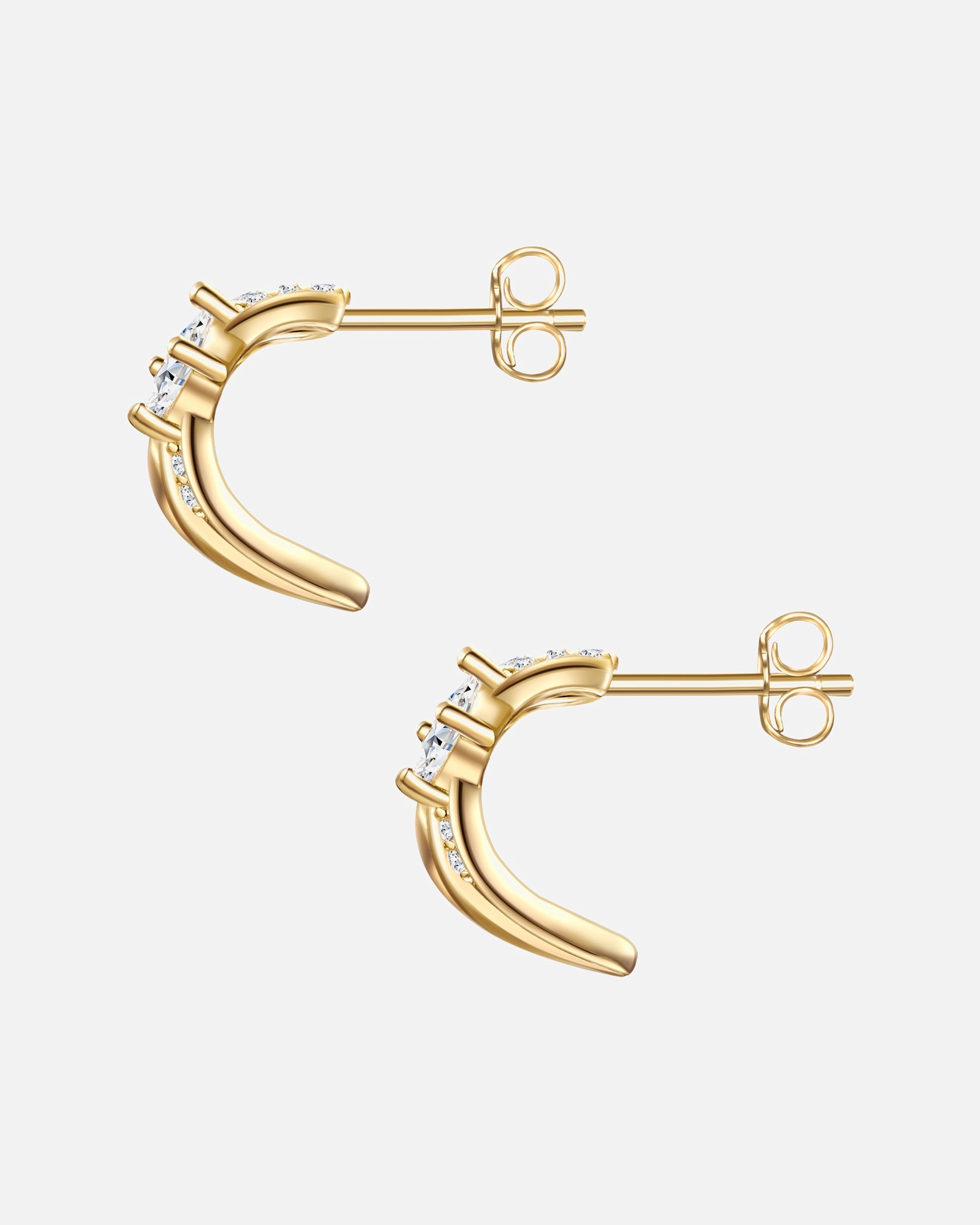 Kolczyki dla Kobieta Glanzstücke München Srebrne kolczyki sztyfty srebro wysokiej próby Cyrkonia żółte złoto 10,3 mm