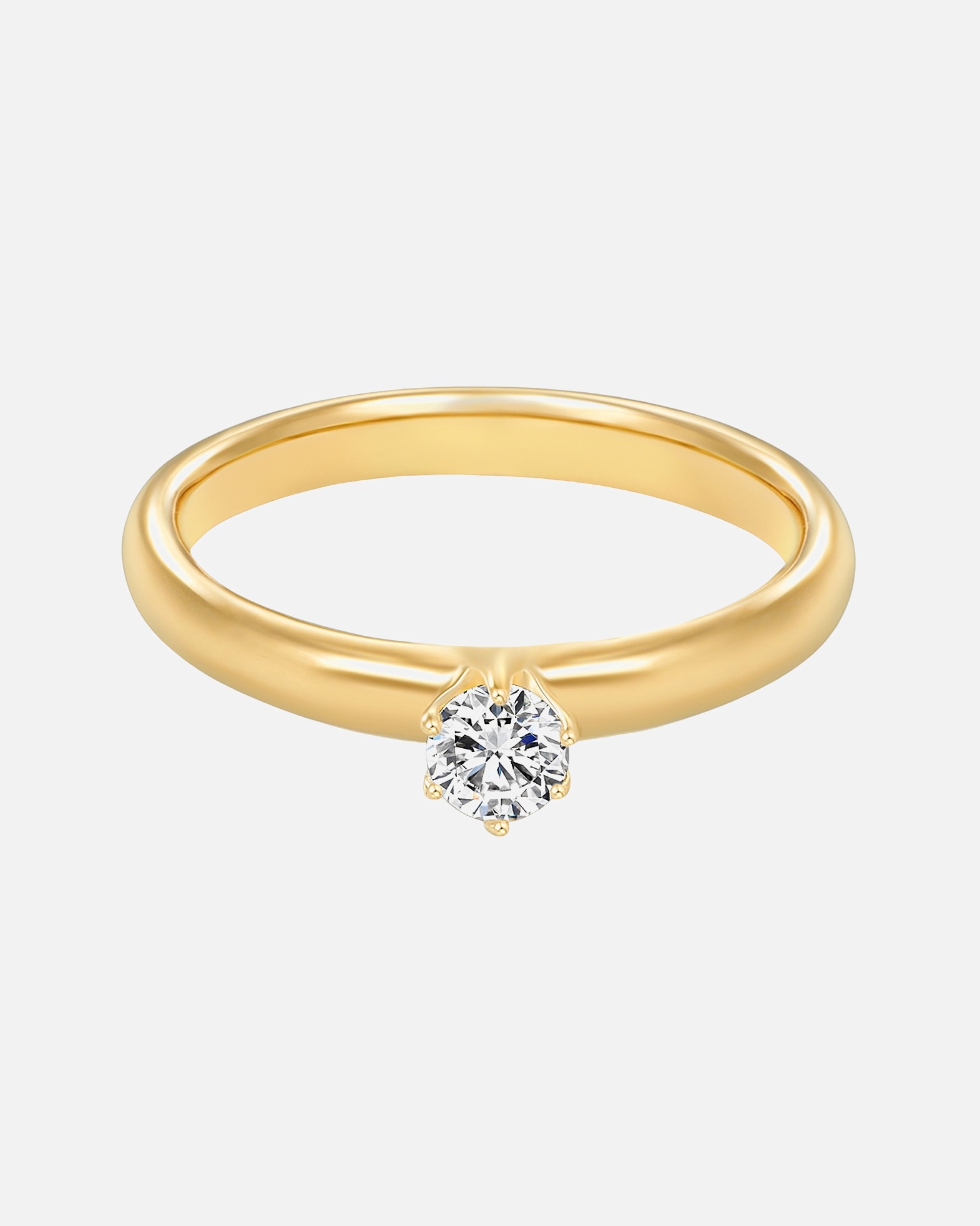 Pierścionek dla Kobieta Srebrny pierścionek srebro wysokiej próby Cyrkonia żółte złoto 50