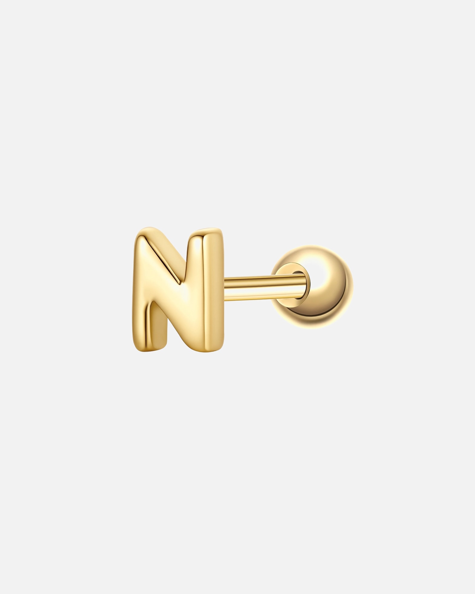 Kolczyki dla Kobieta Glanzstücke München Piercing Litera N ze srebra próby 925 w kolorze zlotym 3,9 mm