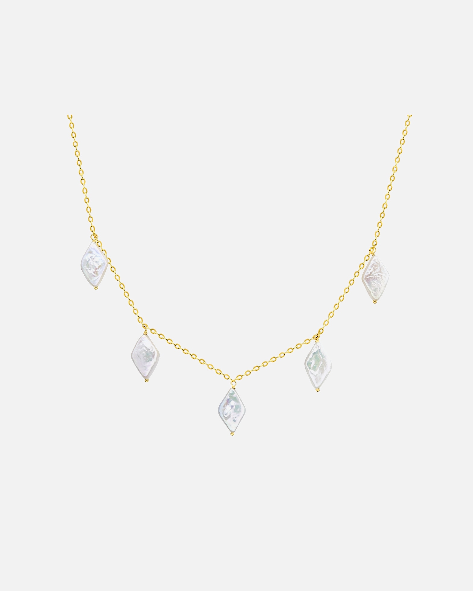 Naszyjnik dla Kobieta Valero Pearls Naszyjnik z pereł srebro wysokiej próby Perła hodowlana słodkowodna żółte złoto 40,0 cm Basiskette + 7,0 cm Verlängerung