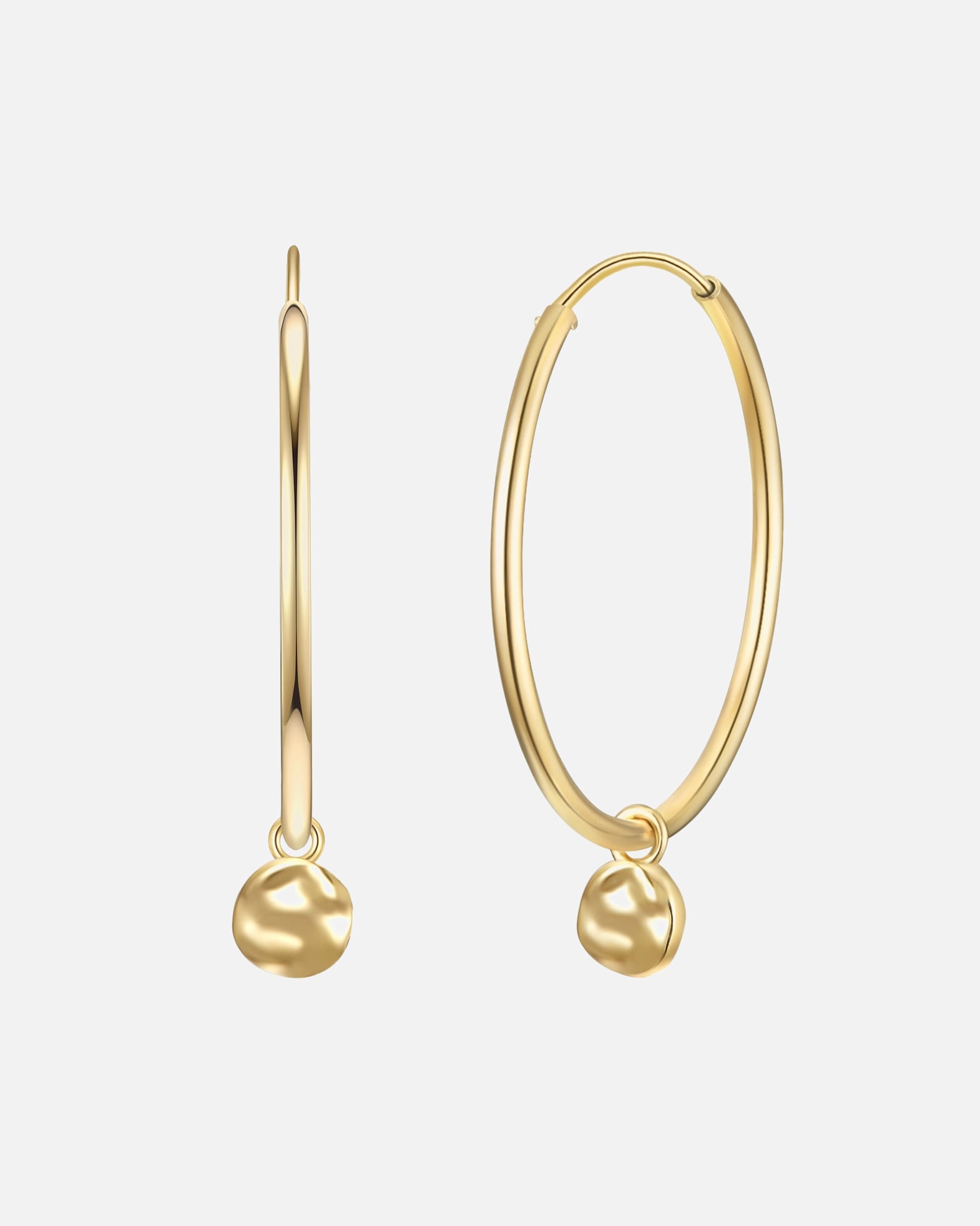 Obrączki dla Kobieta Kolczyki Okrag z Srebro wysokiej próby w Żółte złoto 8,5 mm