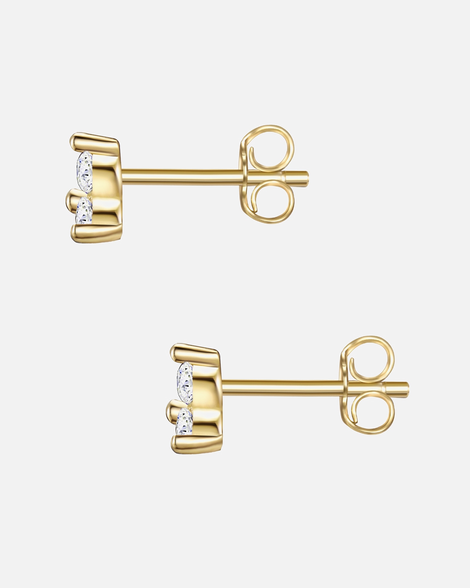 Kolczyki dla Kobieta Glanzstücke München Srebrne kolczyki sztyfty srebro wysokiej próby Cyrkonia żółte złoto 4,4 mm