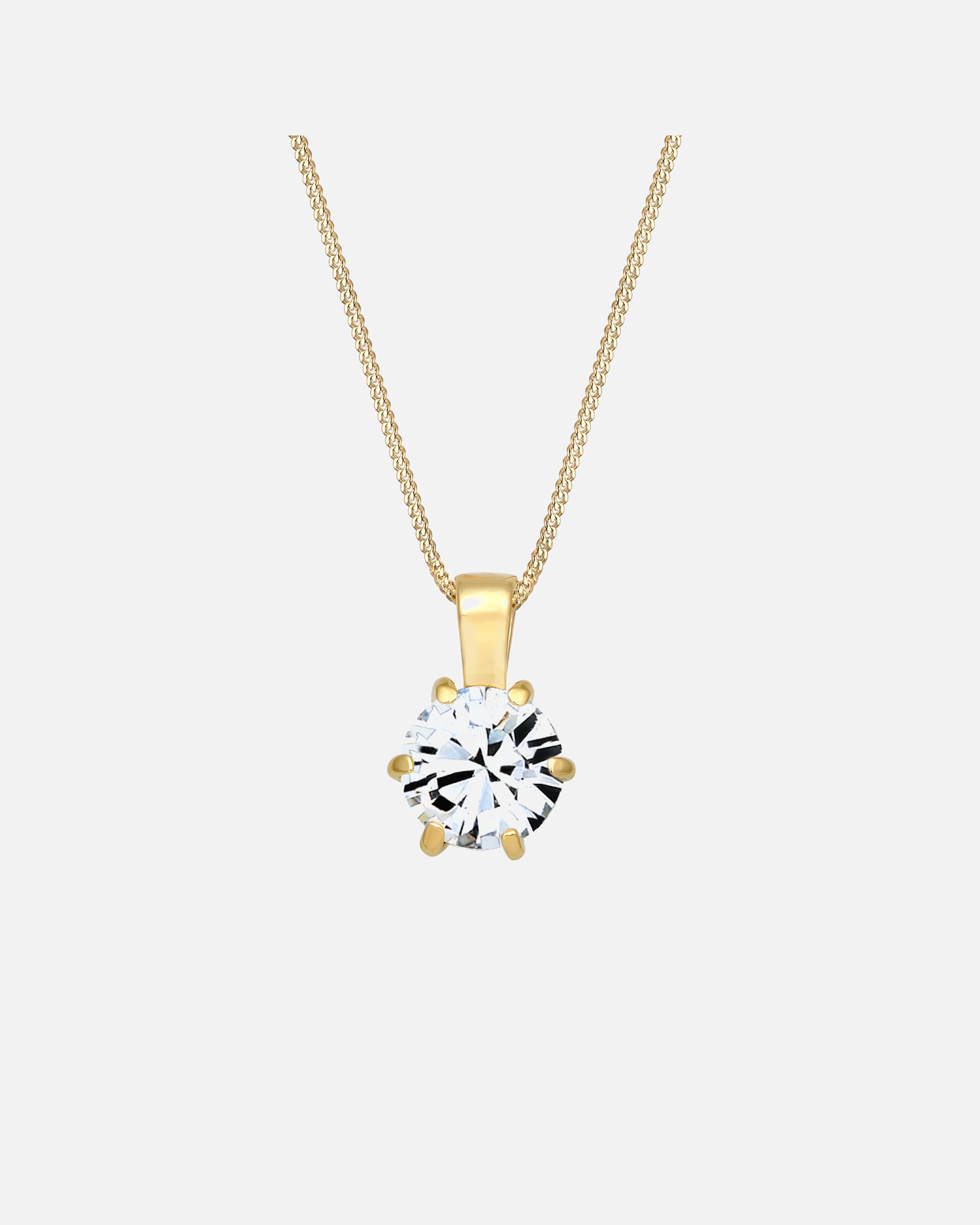 Naszyjnik dla Kobieta Elli Damski łańcuszek pancerka soliter mieniący się kryształami w srebrze próby 925 Sterling Silver 45