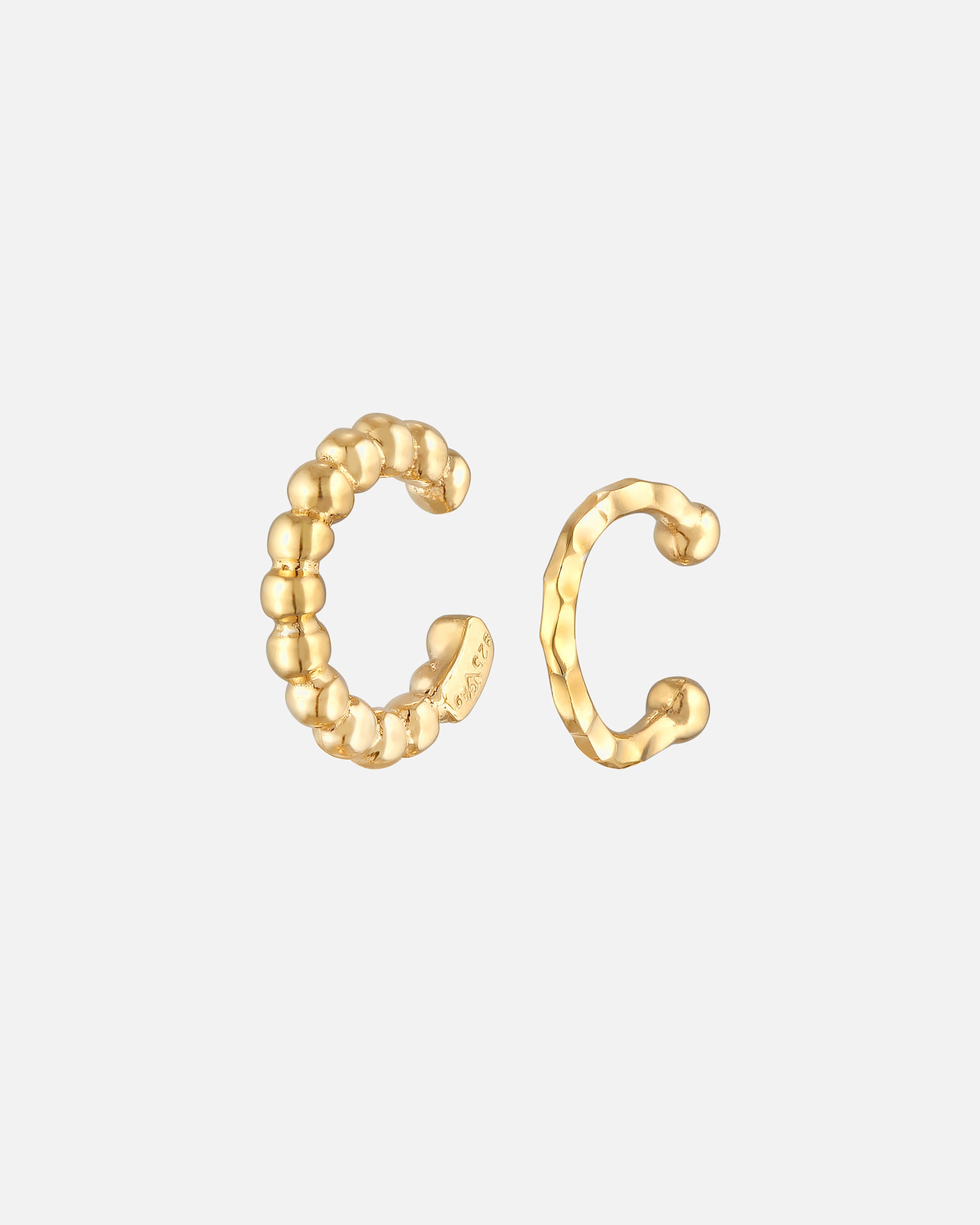 Kolczyki dla Kobieta Elli Damski zestaw nausznic z młotkowanymi kulkami ze srebra 925 Sterling Silver goldfarben