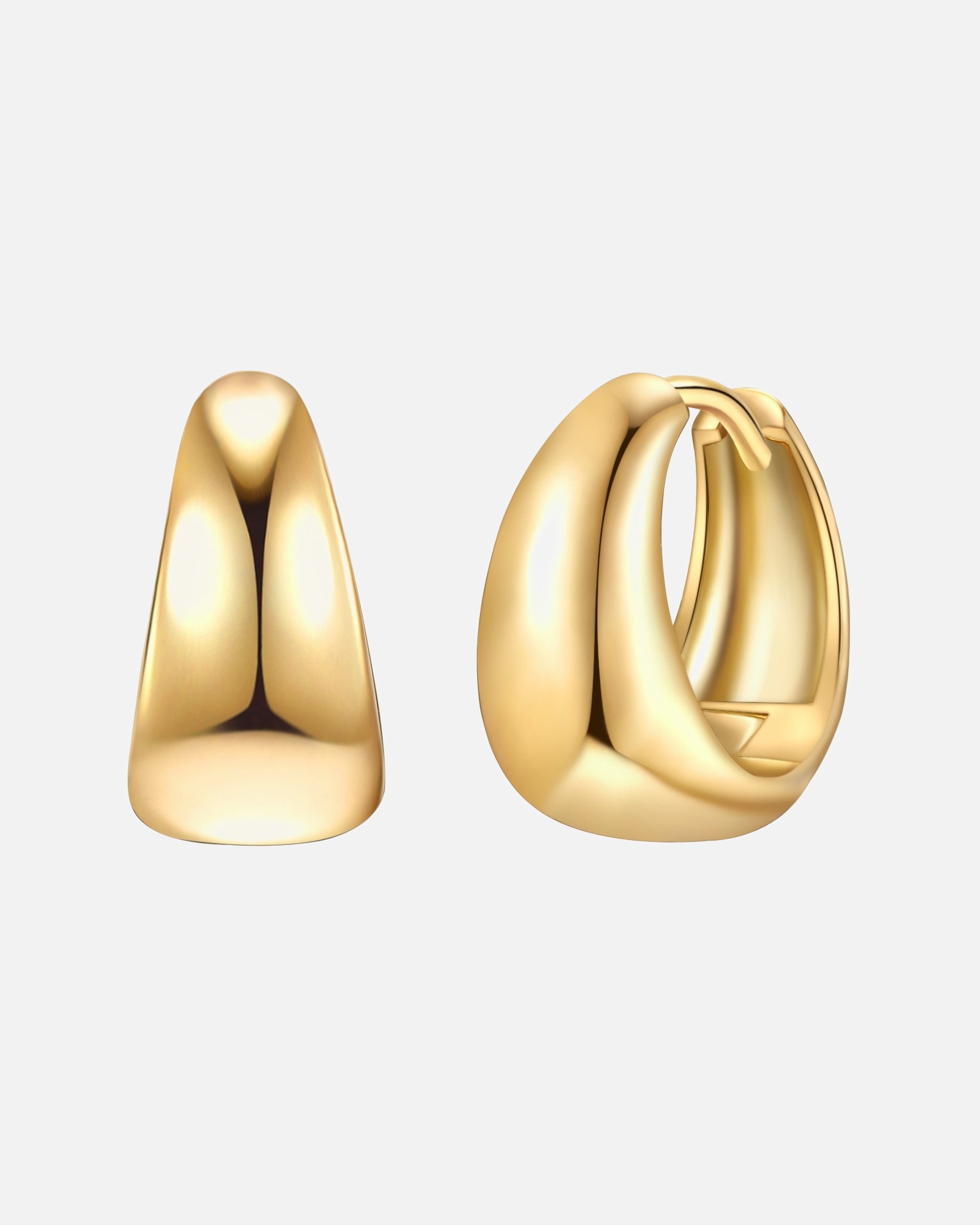 Obrączki dla Kobieta Kolczyki z Srebro wysokiej próby w Żółte złoto 14,8 mm