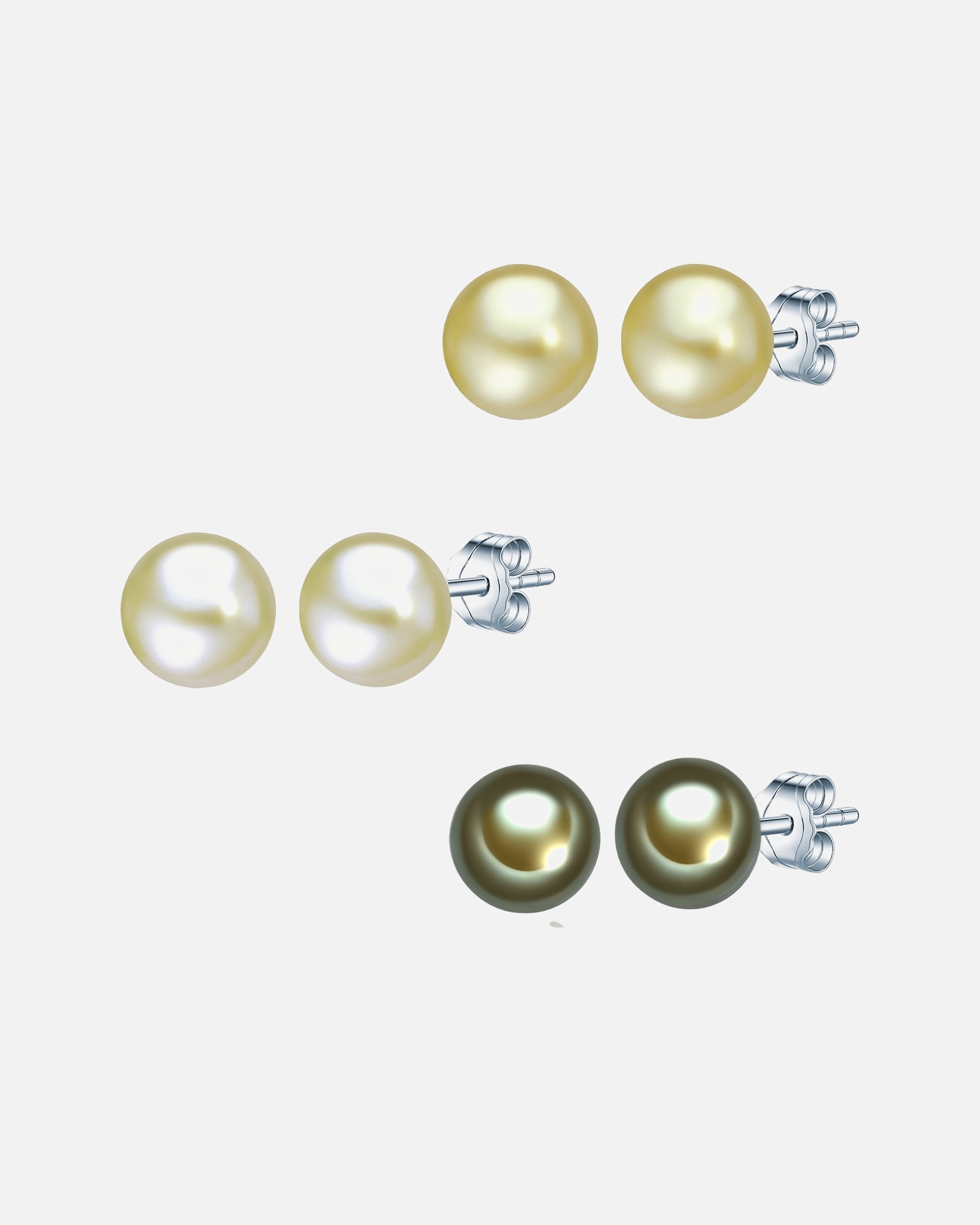 Kolczyki dla Kobieta Kolczyki sztyfty z perłą srebro wysokiej próby Perła hodowlana słodkowodna srebrny 7,0 mm