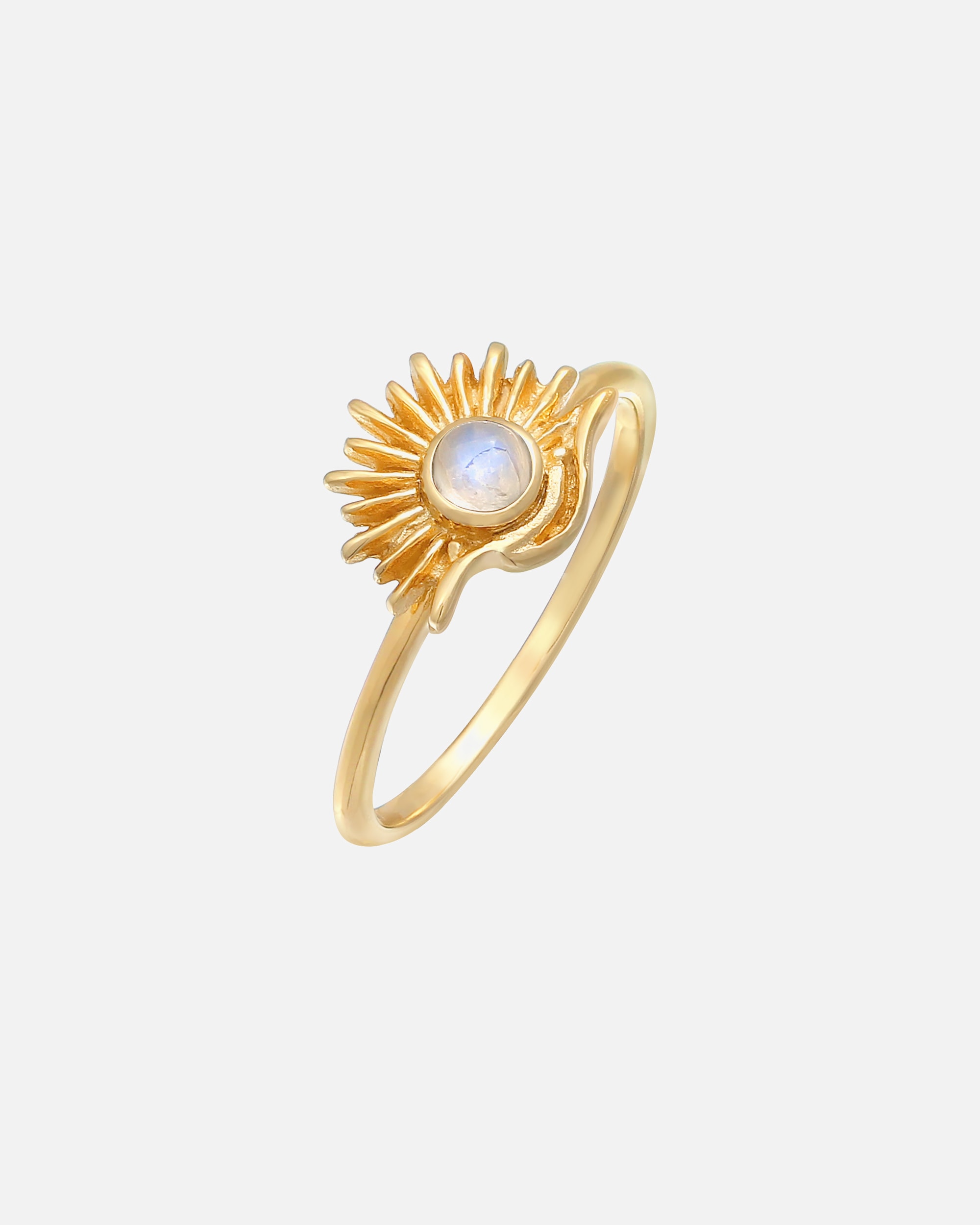 Pierścionek dla Kobieta Elli Damski pierścionek słońce Boho Look Trend Blogger z kamieniem księżycowym w srebrze 925 Sterling Silver 54