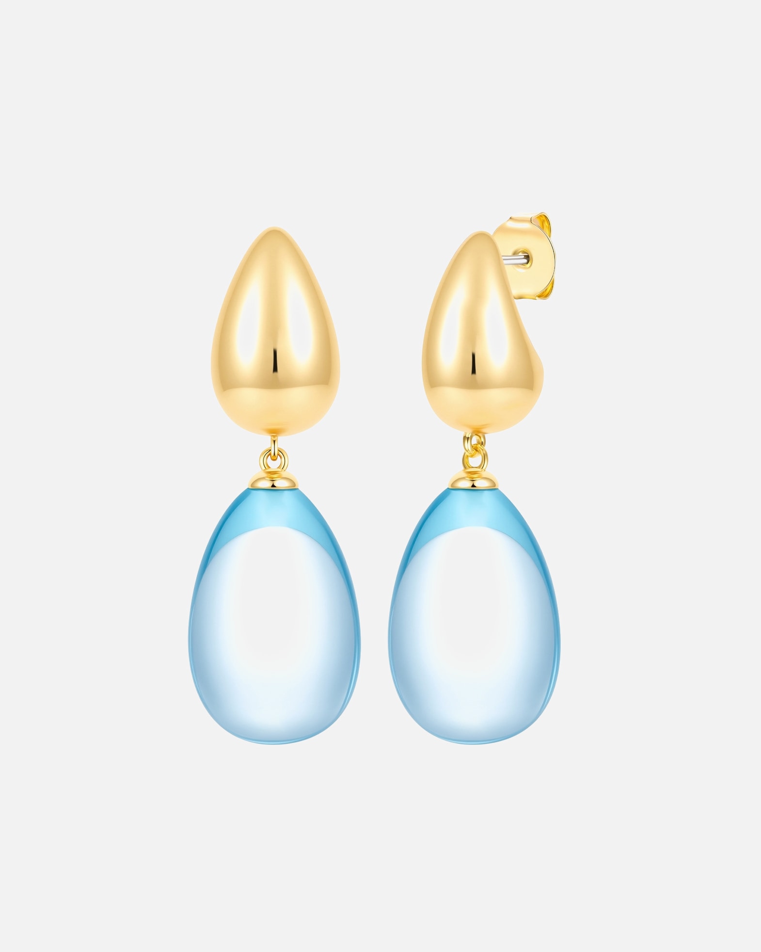 Kolczyki dla Kobieta Yokoamii Kolczyki wiszace z mosiadzu w kolorze zlotym z tworzywem sztucznym 44,5 mm