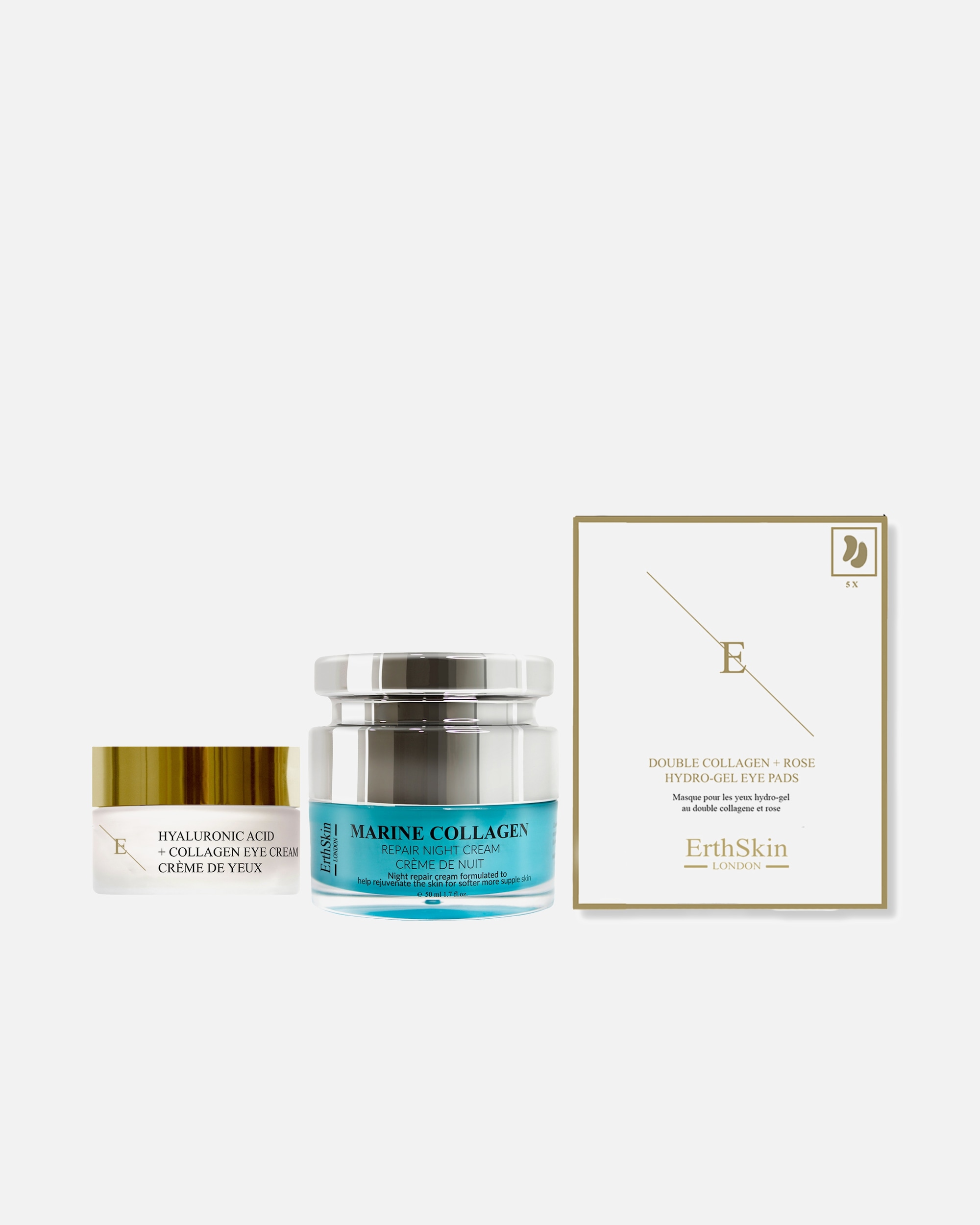 Zestaw do pielęgnacji twarzy dla Kobieta ErthSkin London Zestaw Marine Night & Eye Lifting 1 sztukaka