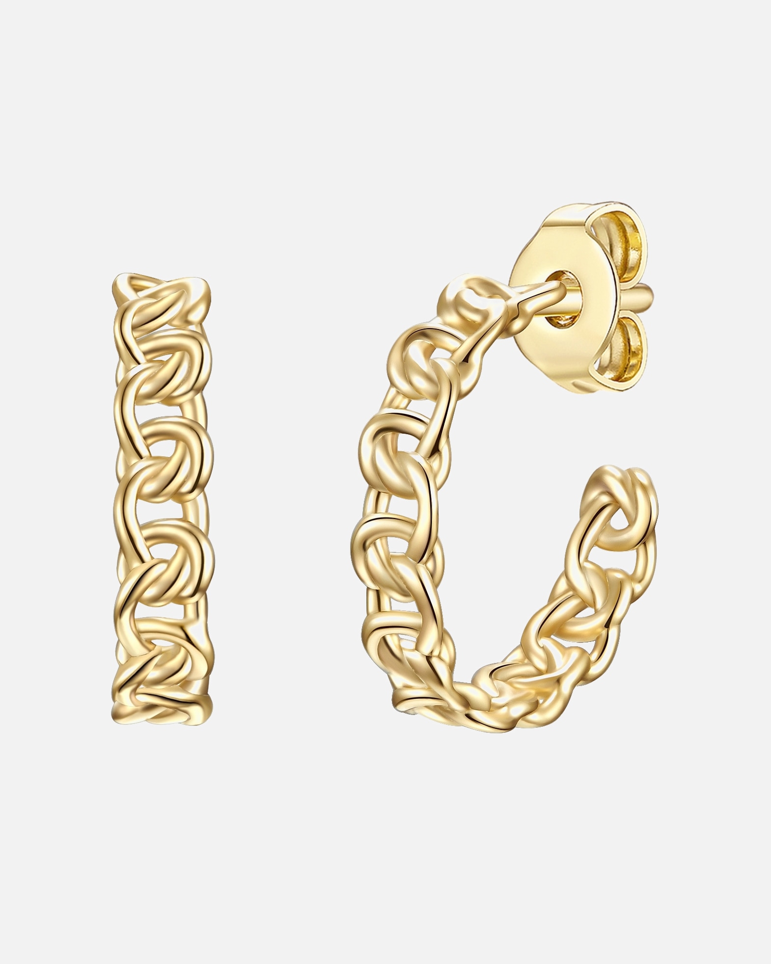 Kolczyki dla Kobieta Glanzstücke München Srebrne kolczyki kreole srebro wysokiej próby żółte złoto 14,7 mm