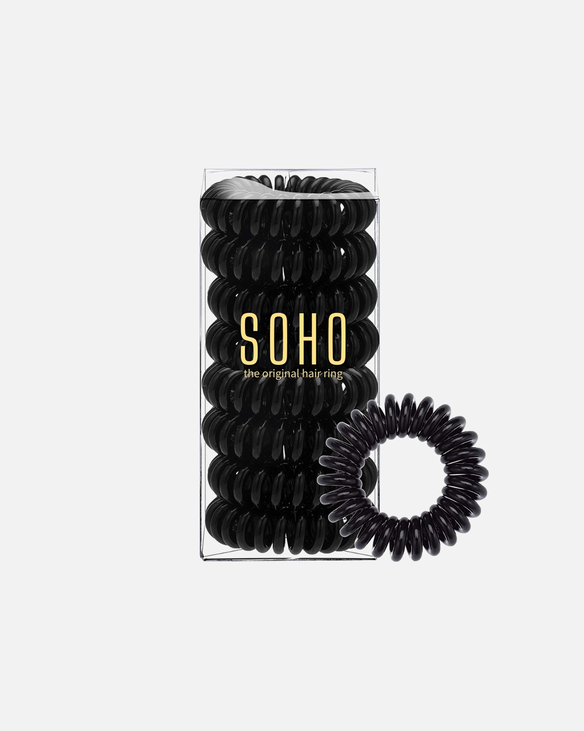 Gumka do włosów dla Unisex SOHO SOHO "spiralne" gumki do włosów Czarny - 8 sztuk