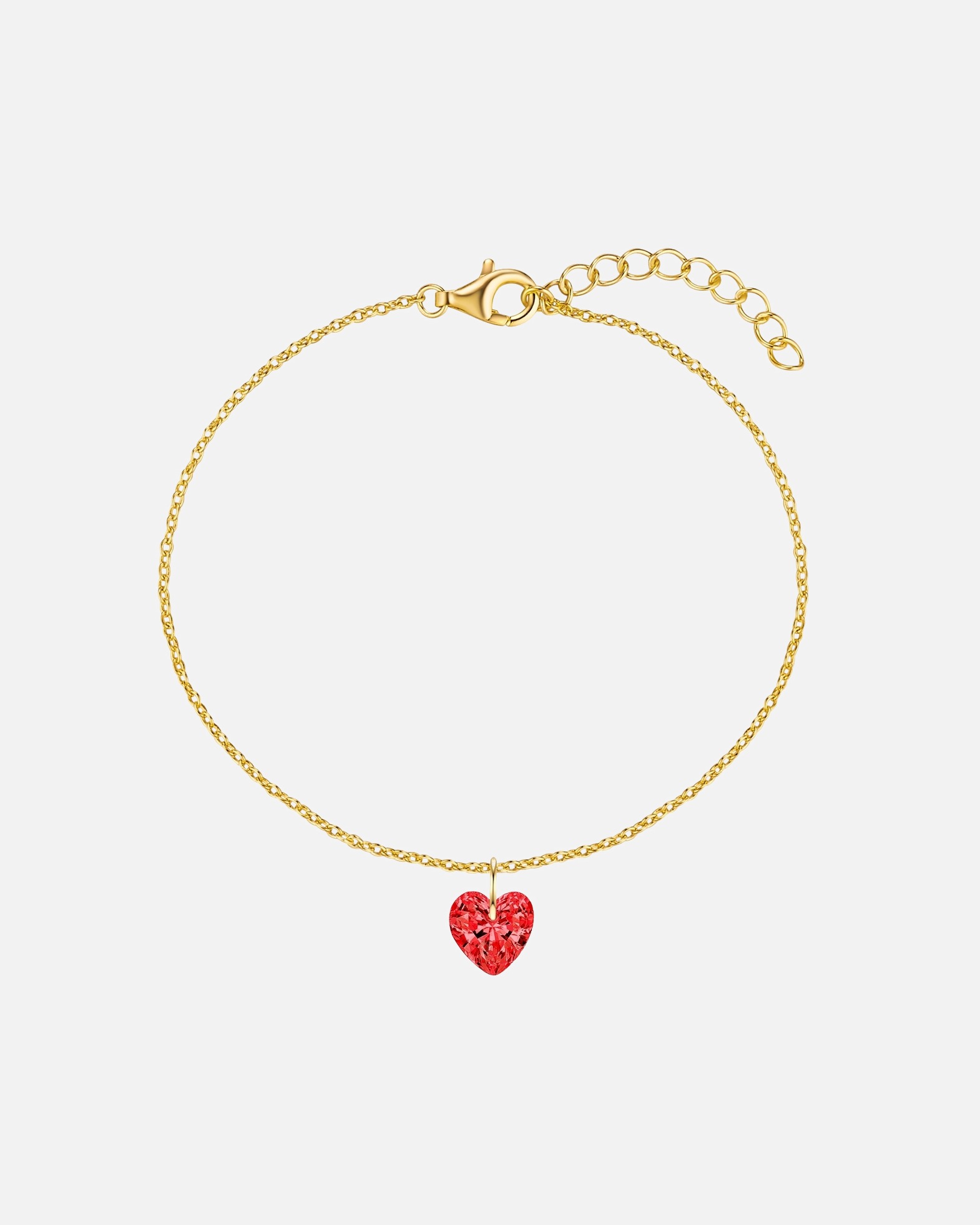 Bransoletka dla Kobieta Bransoletka Serce z Srebro wysokiej próby w Żółte złoto 17,0 cm Basislänge + 3,0 cm Verlängerung