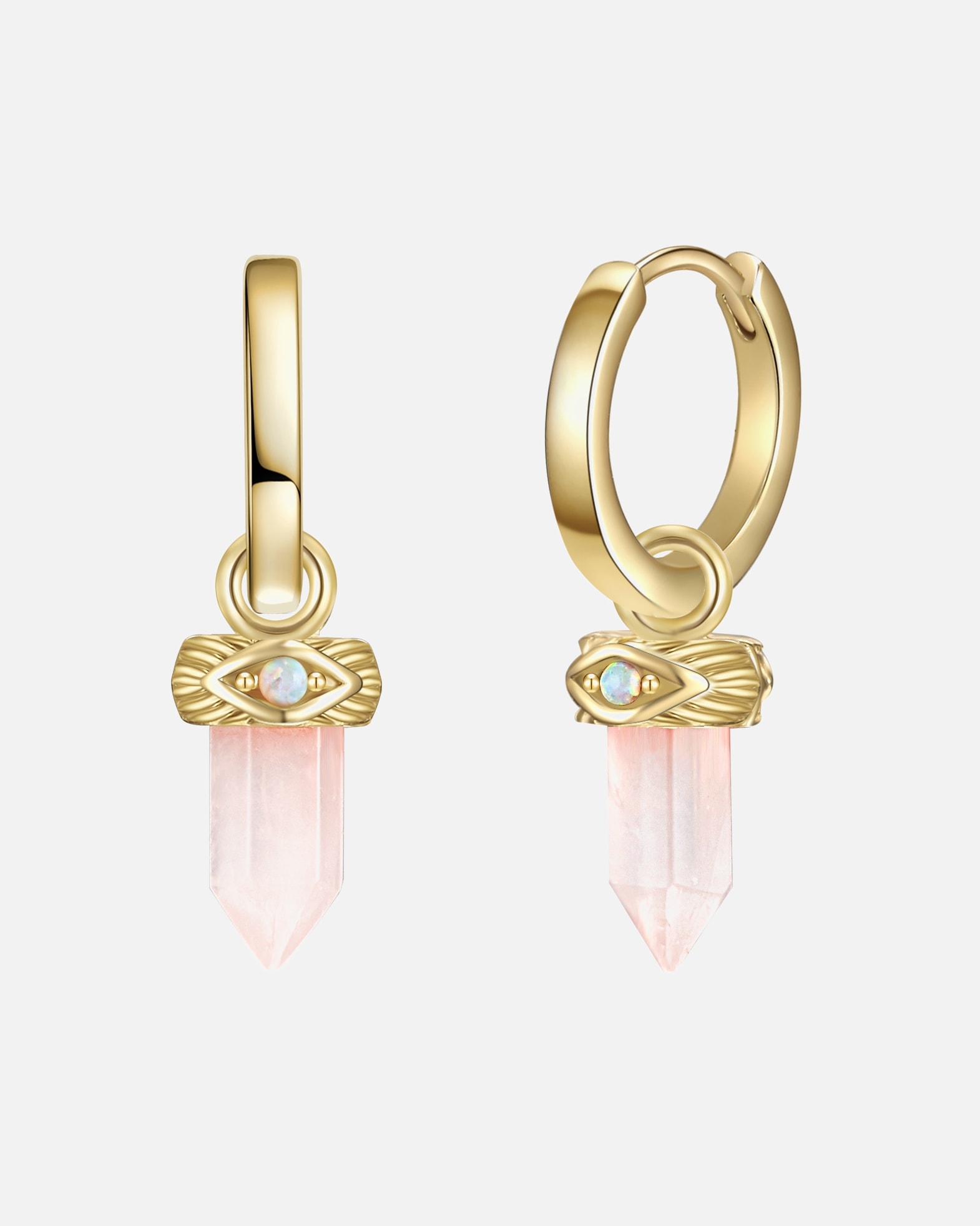 Kolczyki dla Kobieta Glanzstücke München Srebrne kolczyki kreole srebro wysokiej próby Opal (synt.) żółte złoto 23,1 mm