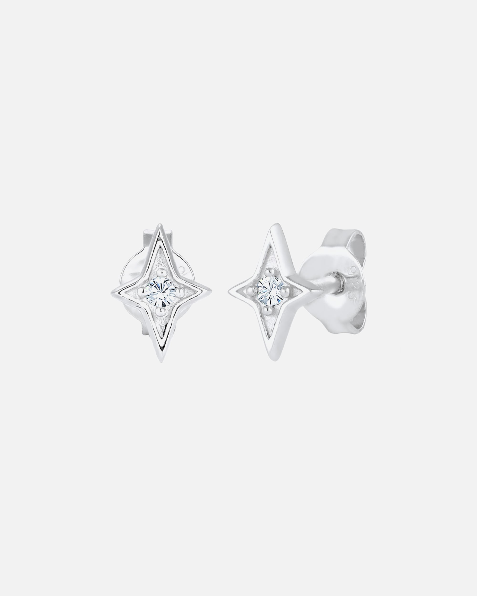 Kolczyki dla Mężczyzna KUZZOI Kolczyki Sztyfty Mężczyźni Gwiazda Szklane Kryształy Xilion Szlif Biały 925 Sterling Silver Festival silberfarben