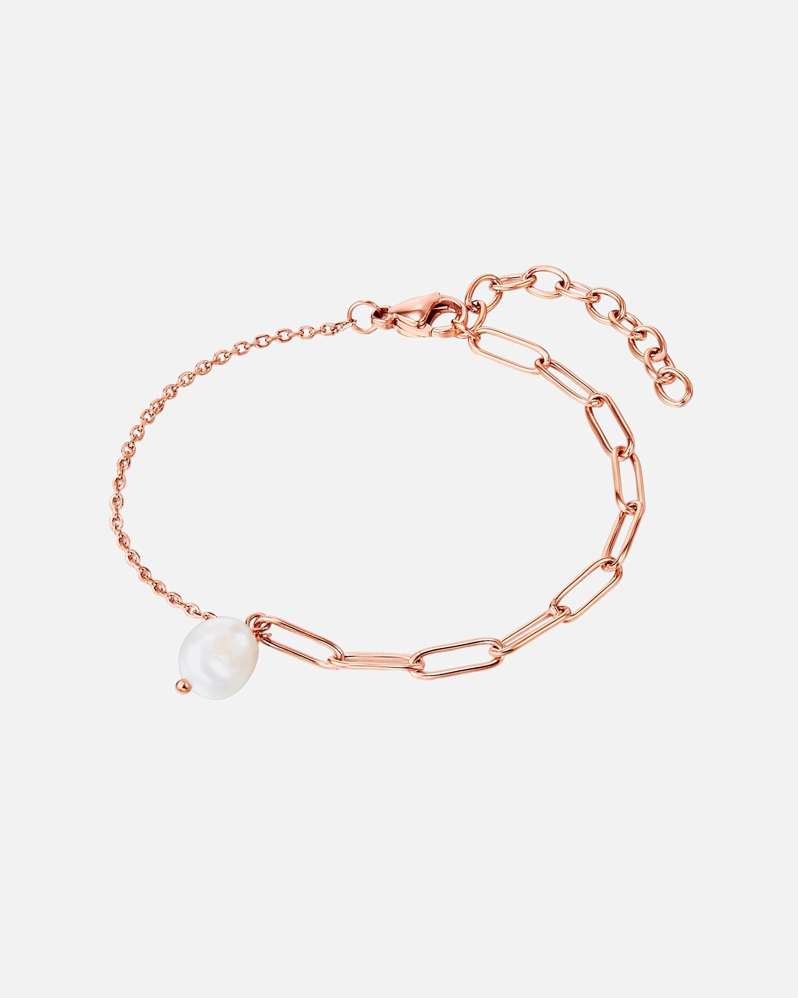 Bransoletka dla Kobieta Stal nierdzewna Perła hodowlana słodkowodna 17,0 cm Basislänge + 4,0 cm Verlängerung