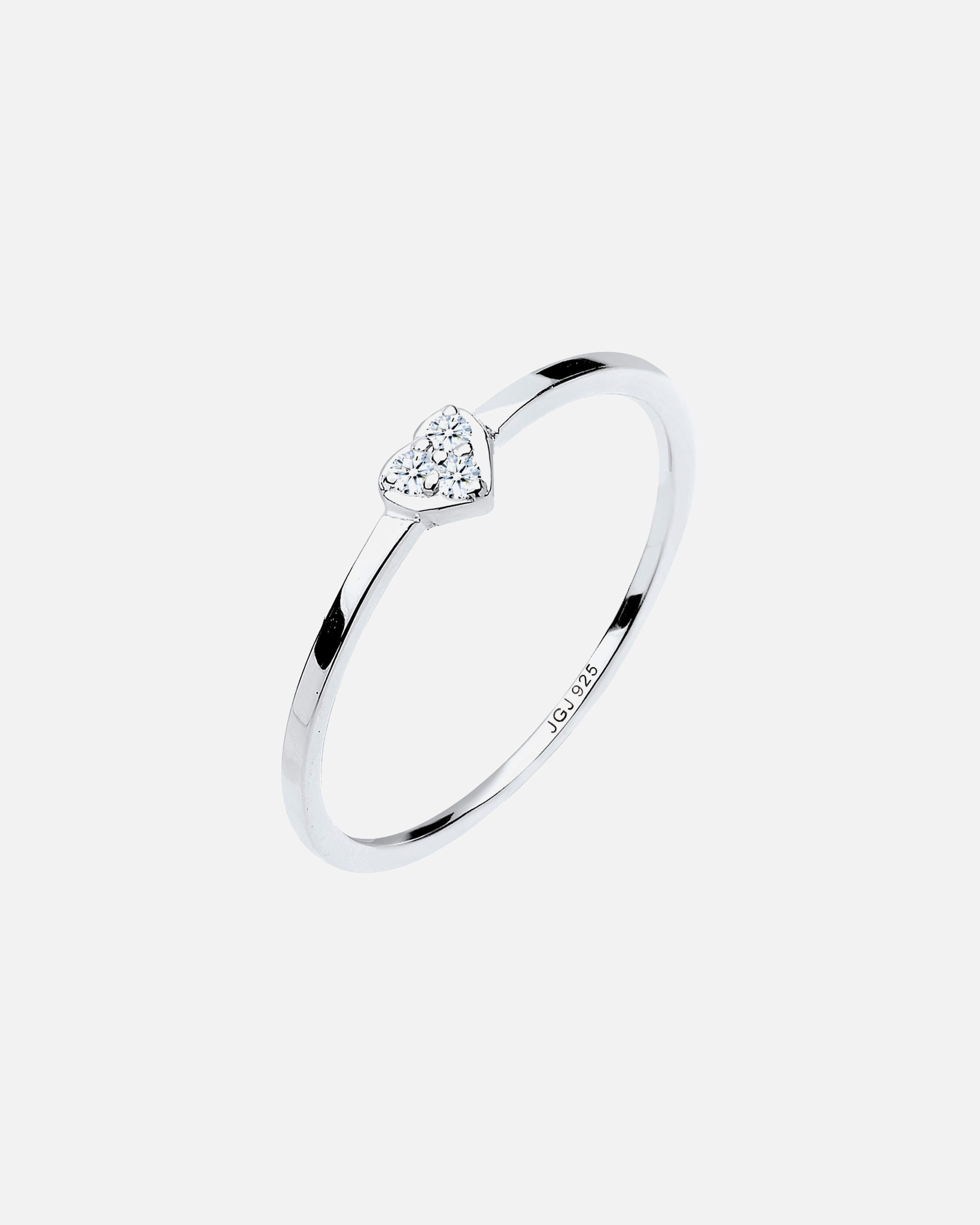 Pierścionek dla Kobieta Elli DIAMONDS Damski pasjans symbol serca z diamentem 0,04 ct. w srebrze próby 925 Sterling Silver 56