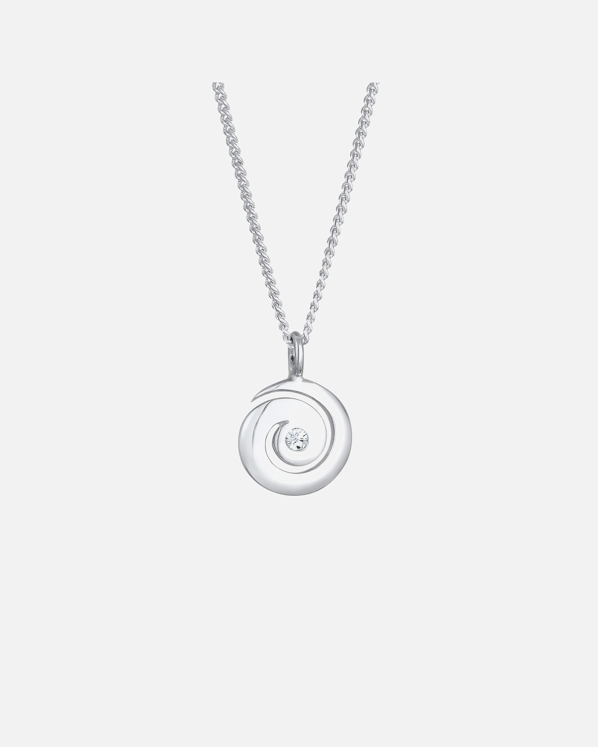 Naszyjnik dla Kobieta Elli Damski wisiorek spirala mieniąca się kryształami ze srebra próby 925 sterling silver 45