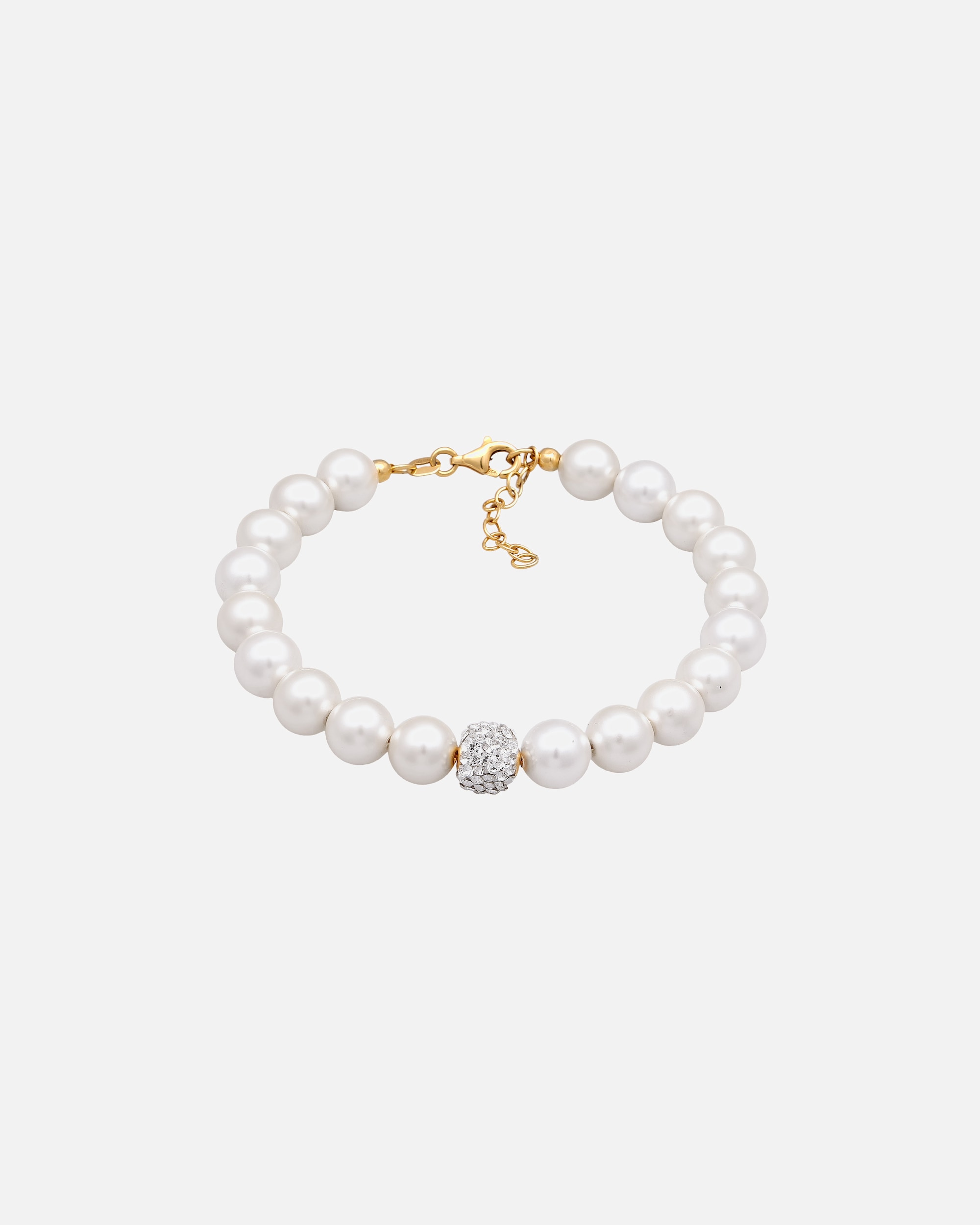 Bransoletka dla Kobieta Elli Damski elegancki z syntetycznymi perłami i kryształami w srebrze 925 Sterling Silver 16