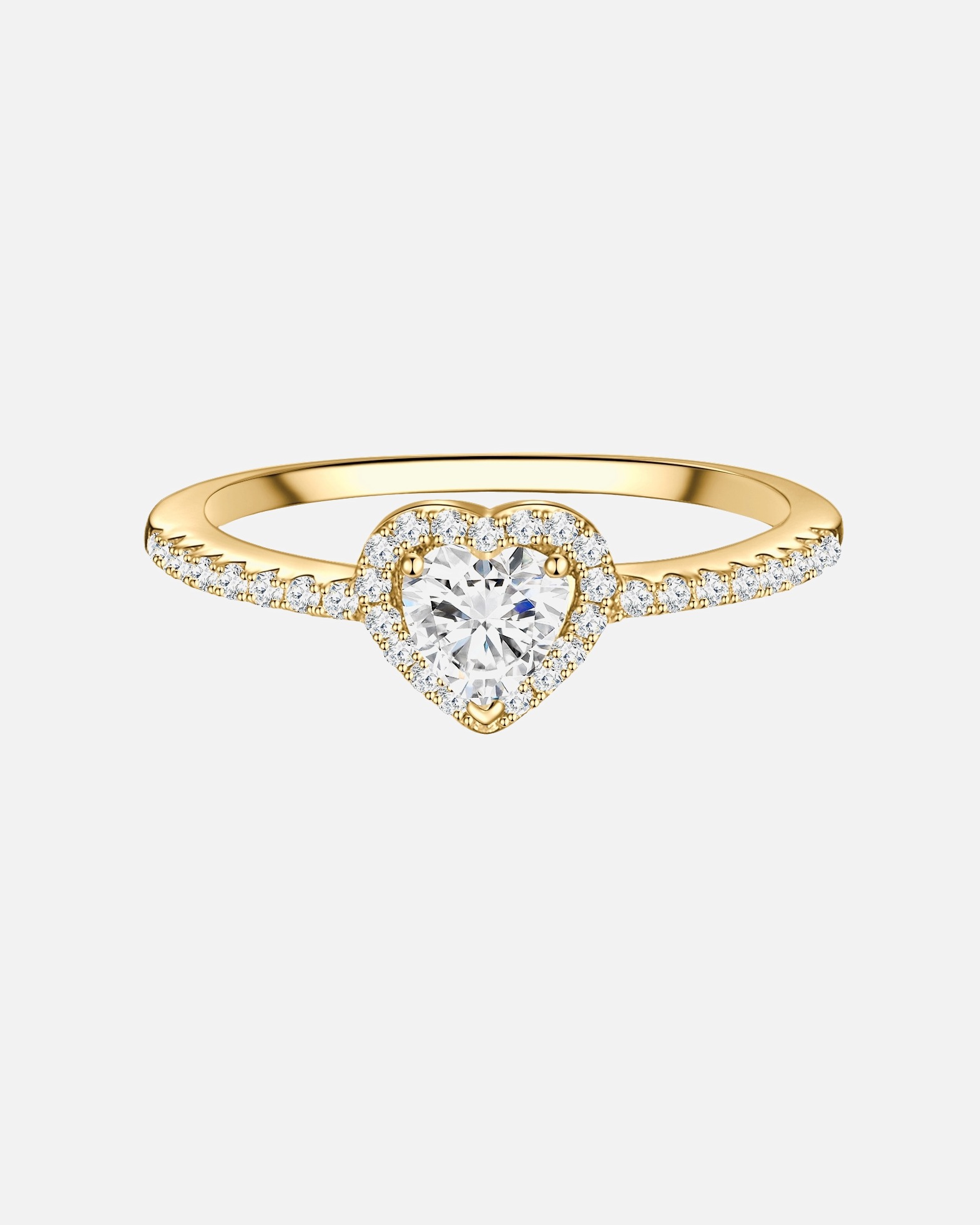 Pierścionek dla Kobieta Trilani Pierscionek Serce aus Sterling Silber in Gelbgold mit Zirkonia 56