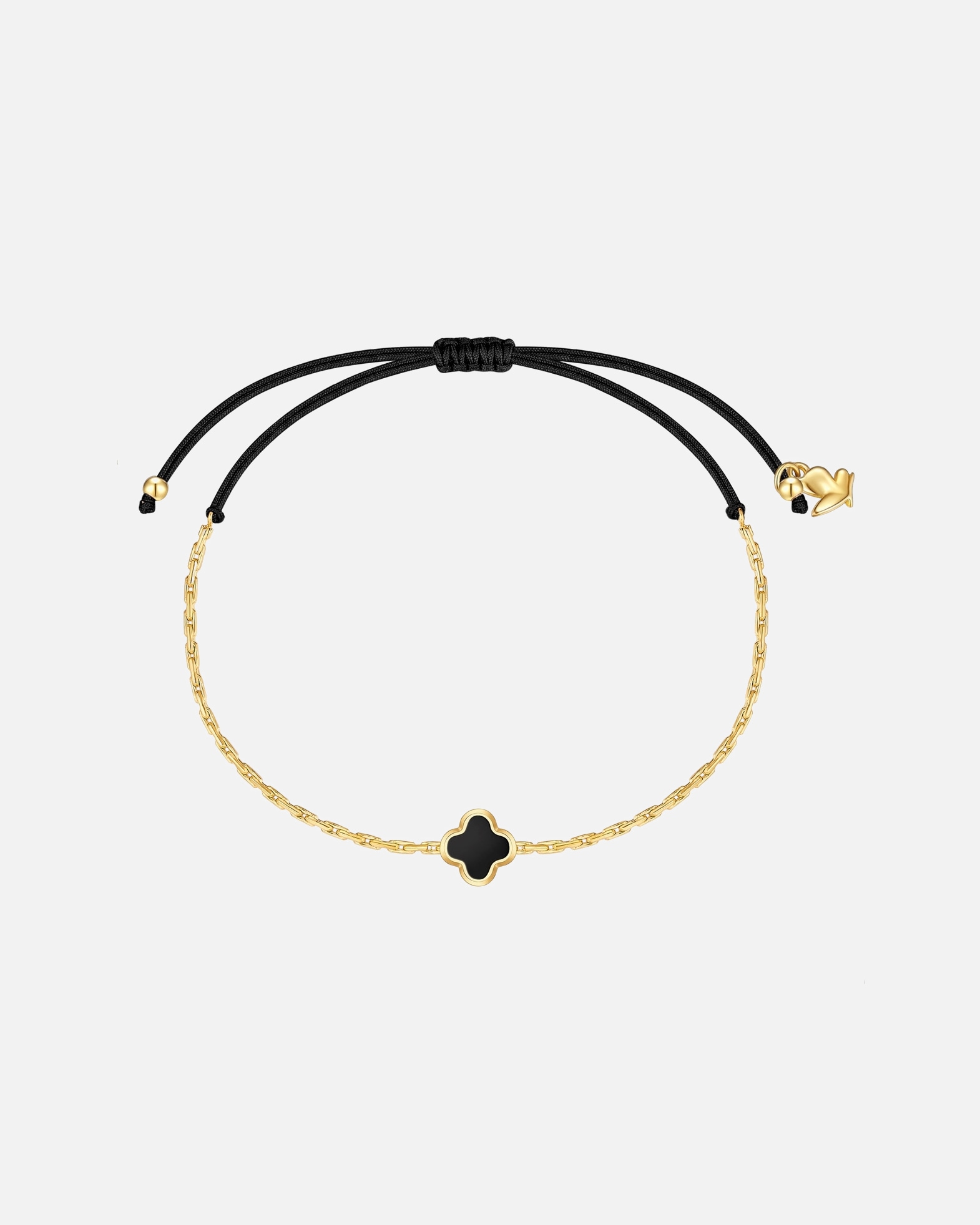 Bransoletka dla Kobieta Glanzstücke München Bransoletka koniczyna ze stali nierdzewnej w zlocie z agatem 15,0 - 22,0 cm, flexibel einstellbar