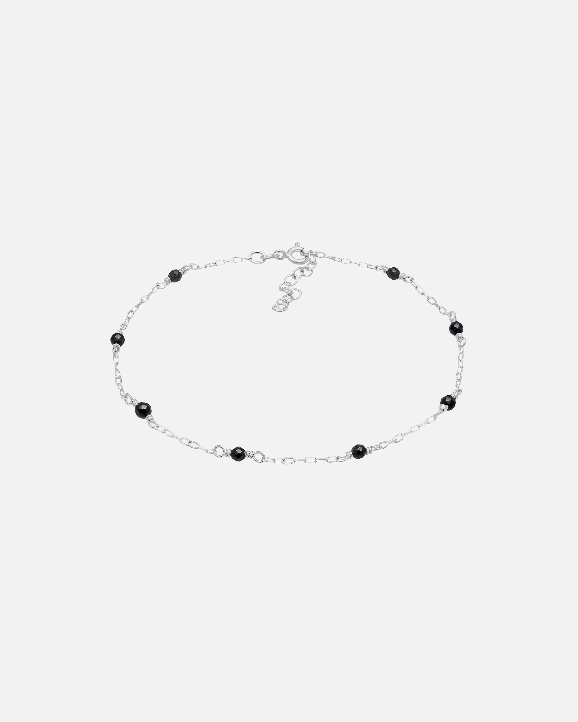 Biżuteria na stopy dla Kobieta Elli Damska bransoletka na kostkę koraliki elegancka z onyksem w srebrze próby 925 Sterling Silver 22