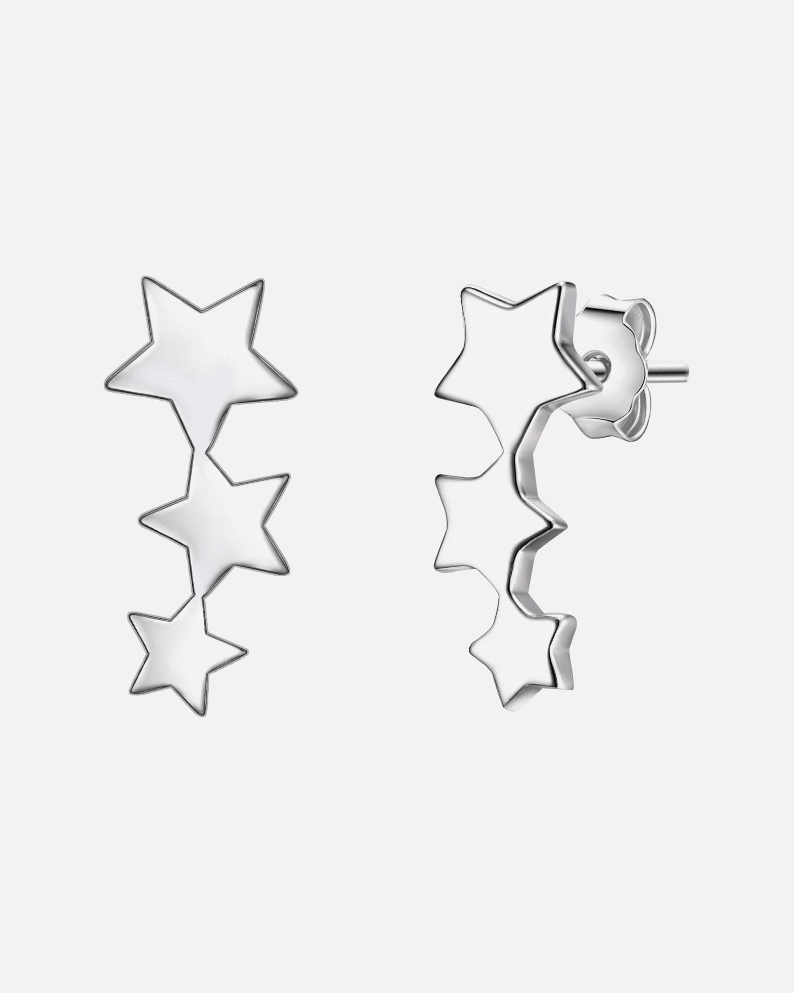 Kolczyki dla Kobieta Srebrne kolczyki sztyfty Gwiazdy srebro wysokiej próby srebrny 12,9 mm