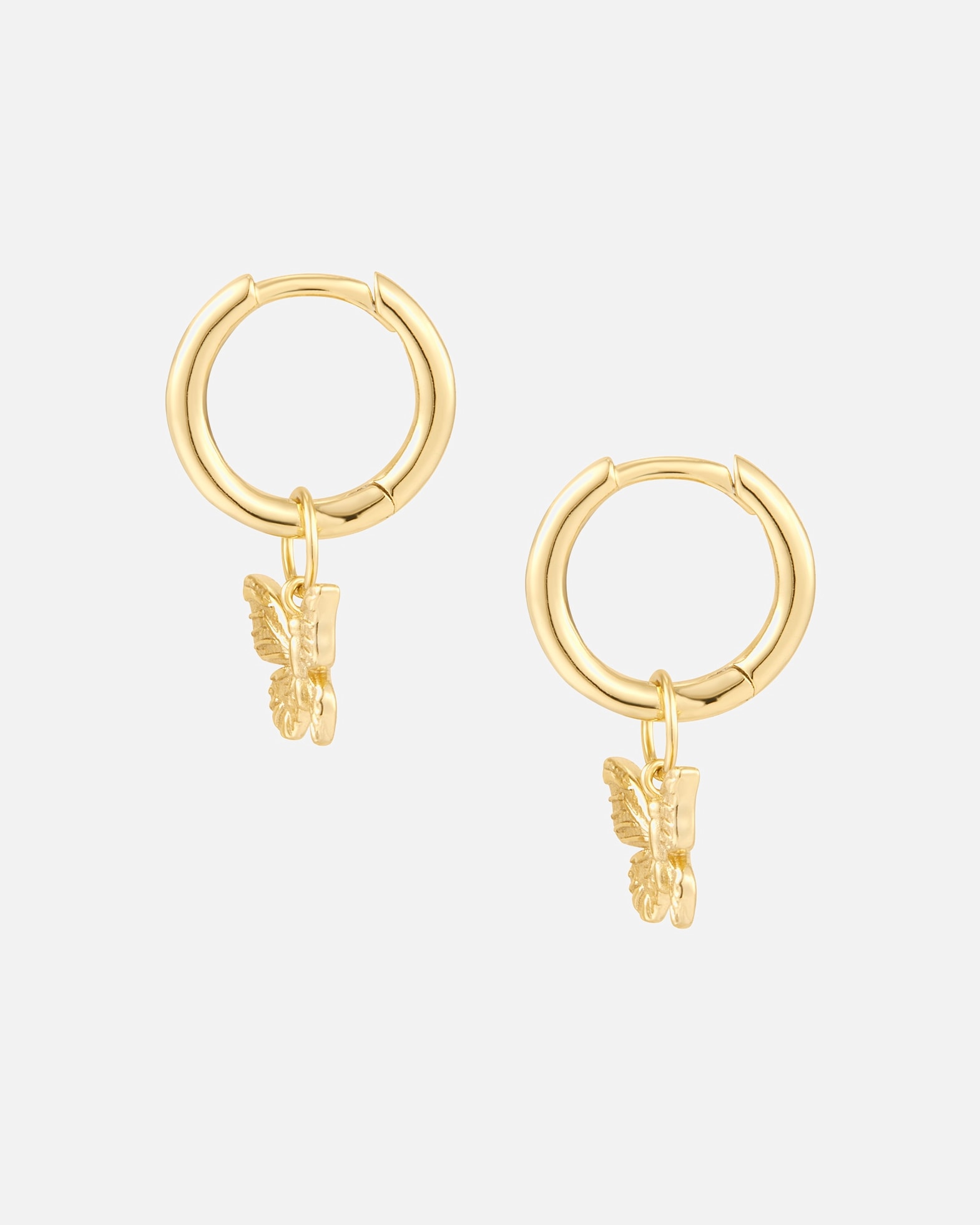 Obrączki dla Kobieta Glanzstücke München Srebrne kolczyki kreolki Motyl Srebro wysokiej próby Żółte złoto 18,8 mm