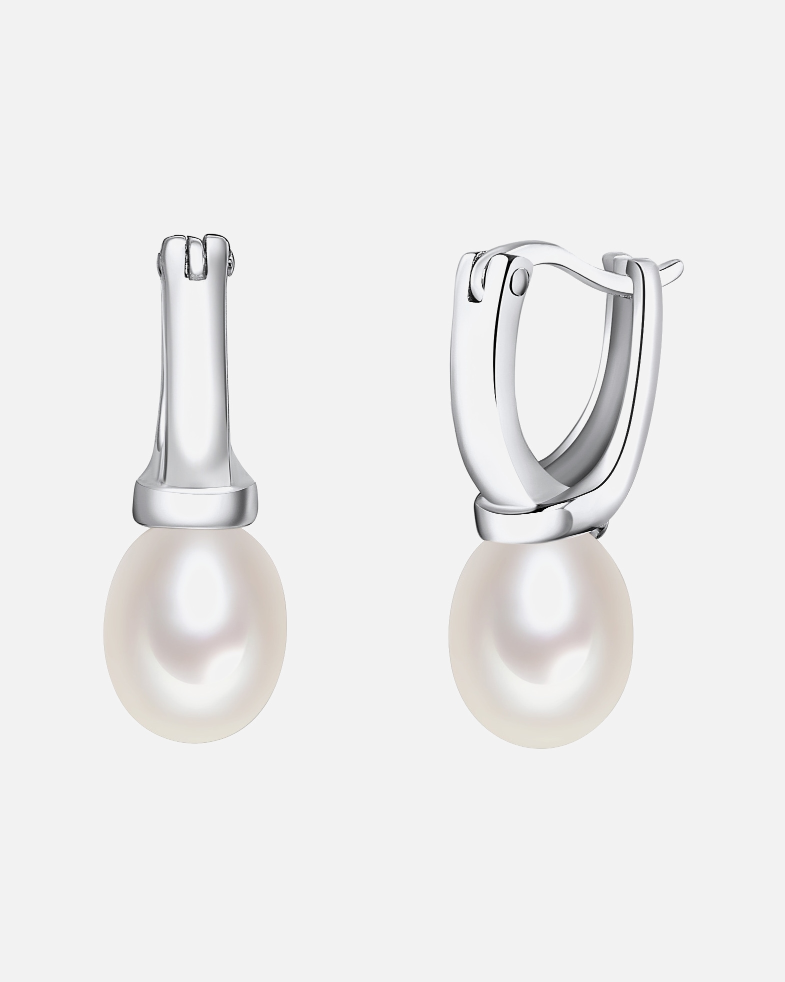 Kolczyki dla Kobieta Kolczyki wiszące z perłą srebro wysokiej próby Perła hodowlana słodkowodna srebrny 22,0 mm