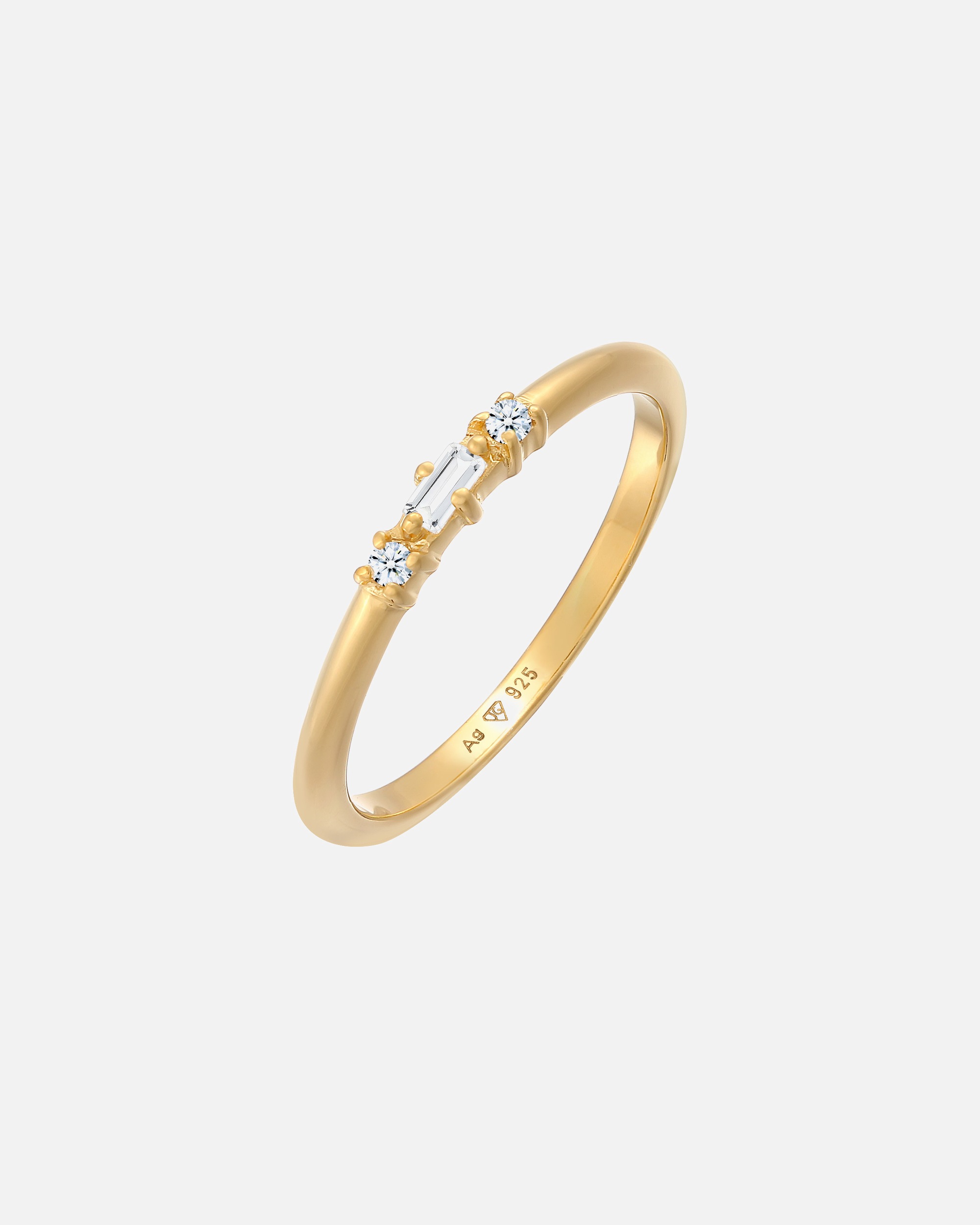 Pierścionek dla Kobieta Elli DIAMONDS Damski pierścionek zaręczynowy prostokątny filigranowy z kamieniem szlachetnym topazem i diamentem (0,03 ct.) w srebrze 925 Sterling Silver 54