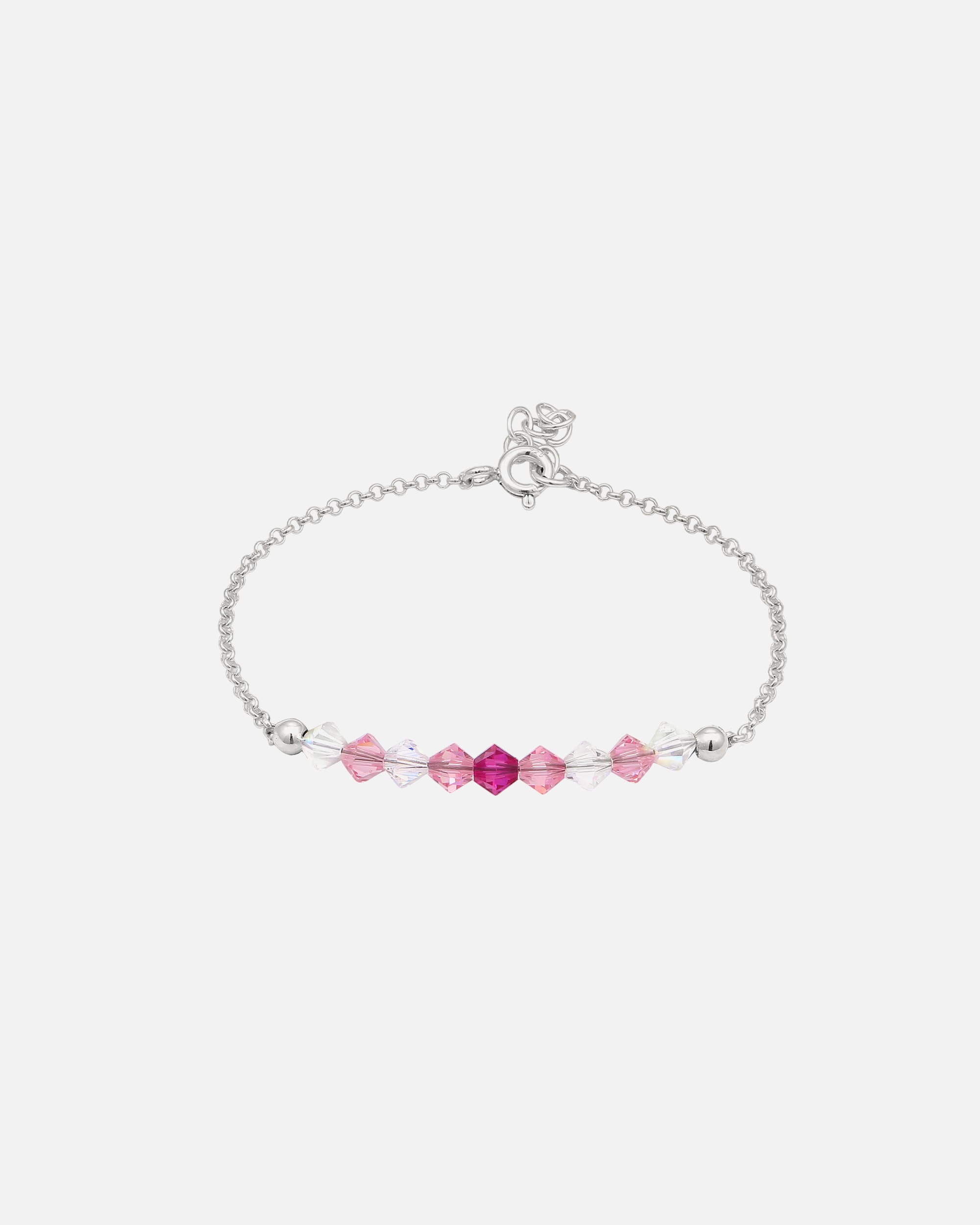 Bransoletka dla Kobieta Elli Koraliki dziecięce różowe z kryształkami w srebrze próby 925 Sterling Silver 14