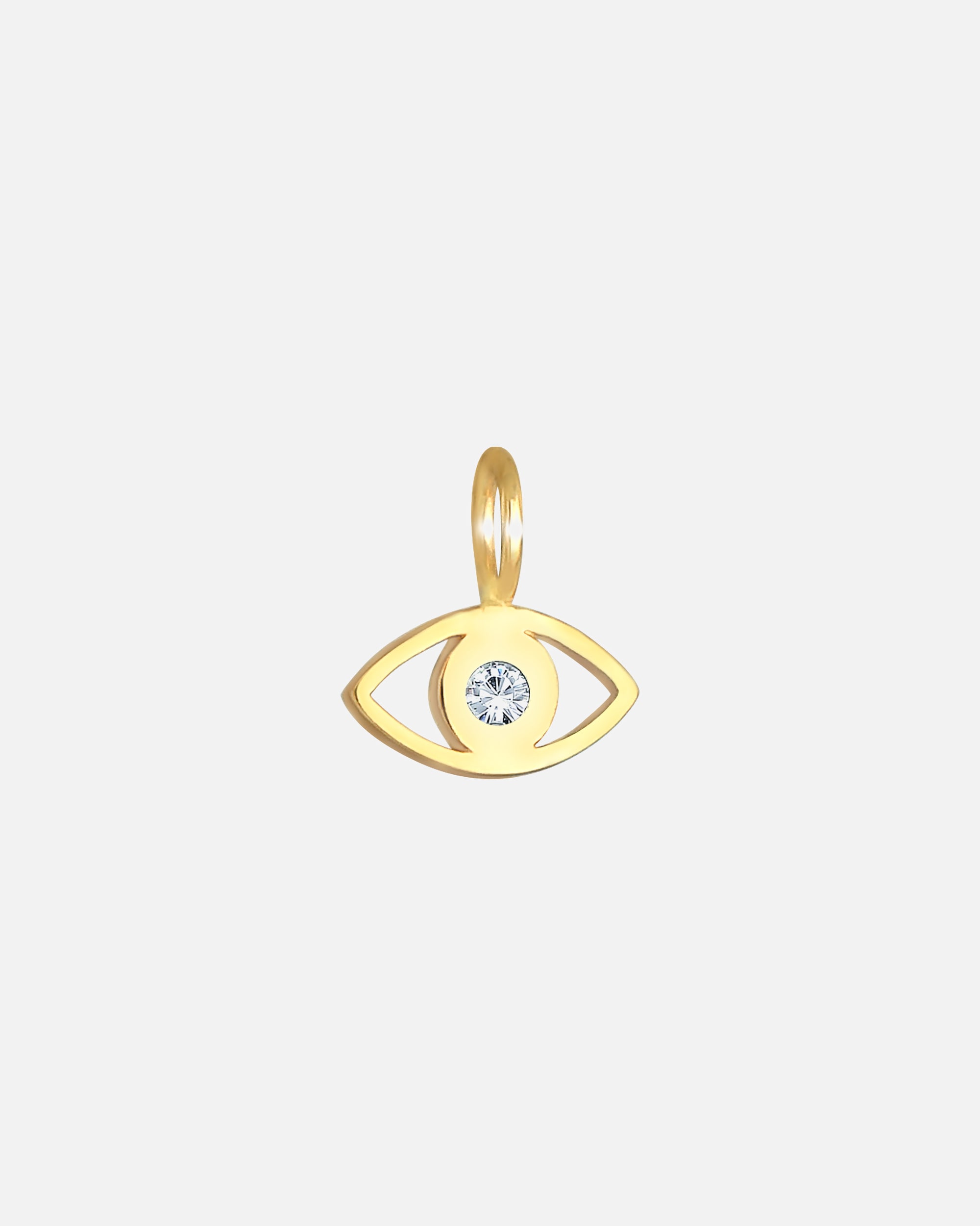 Zawieszka dla Kobieta Elli Damski Charm Evil Eye Symbol Trend Minimal z kryształkami ze srebra próby 925 sterling silver goldfarben