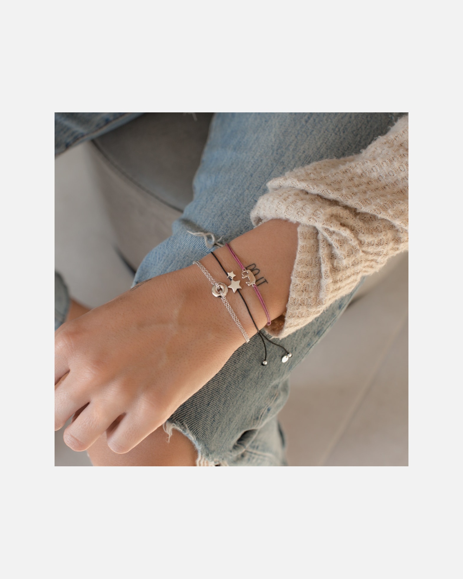 Bransoletka dla Kobieta Glanzstücke München Srebrna bransoleta Gwiazda srebro wysokiej próby srebrny 15,0 - 22,0 cm, flexibel einstellbar