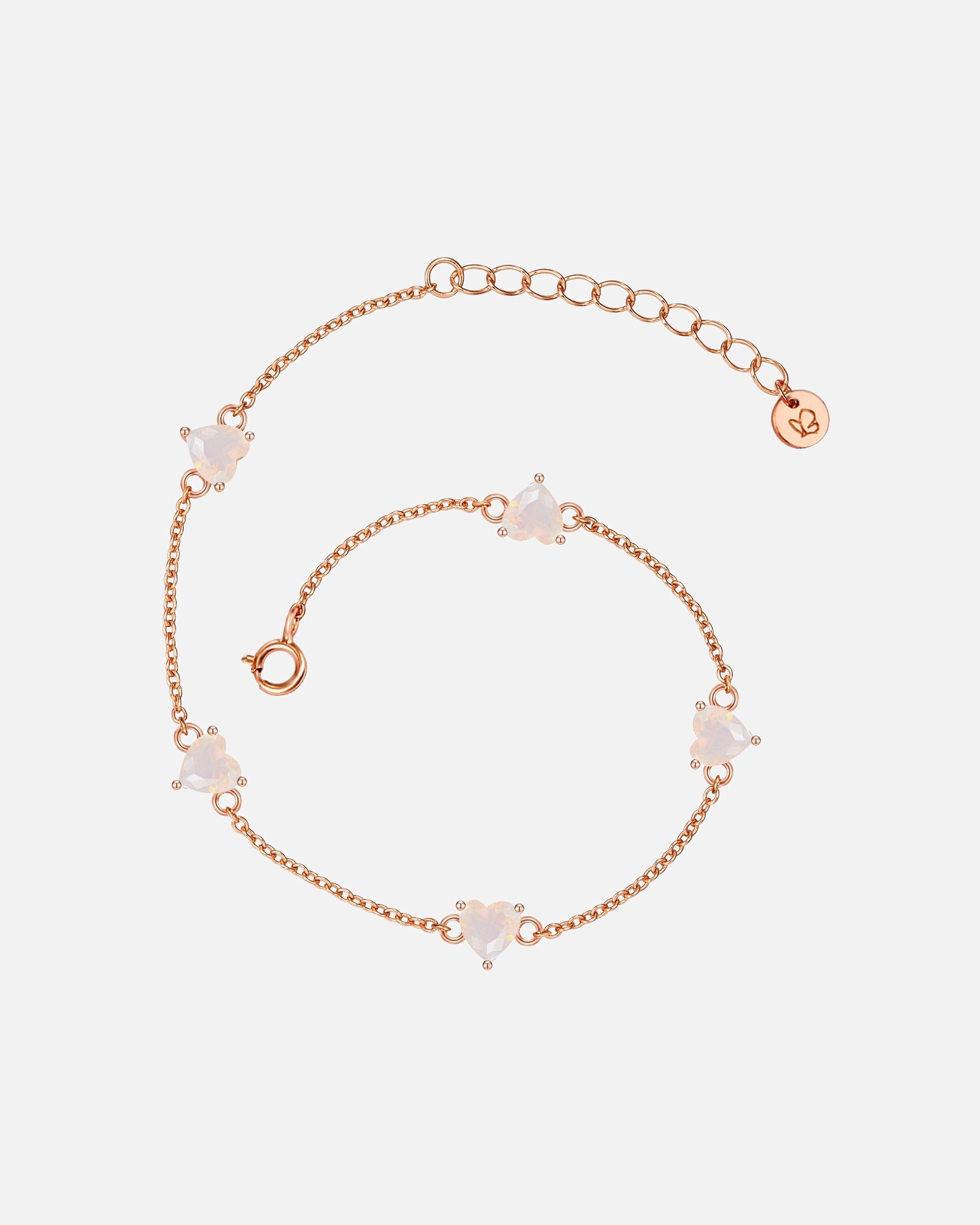 Bransoletka dla Kobieta Glanzstücke München Bransoletka Serce z Srebro wysokiej próby w Różowy złoty 17,0 cm Basislänge + 3,0 cm Verlängerung