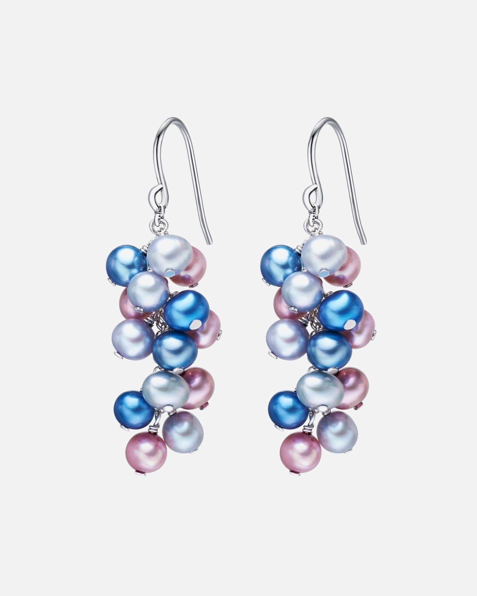 Kolczyki dla Kobieta Valero Pearls Kolczyki wiszące z perłą srebro wysokiej próby Perła hodowlana słodkowodna srebrny 41,2 mm