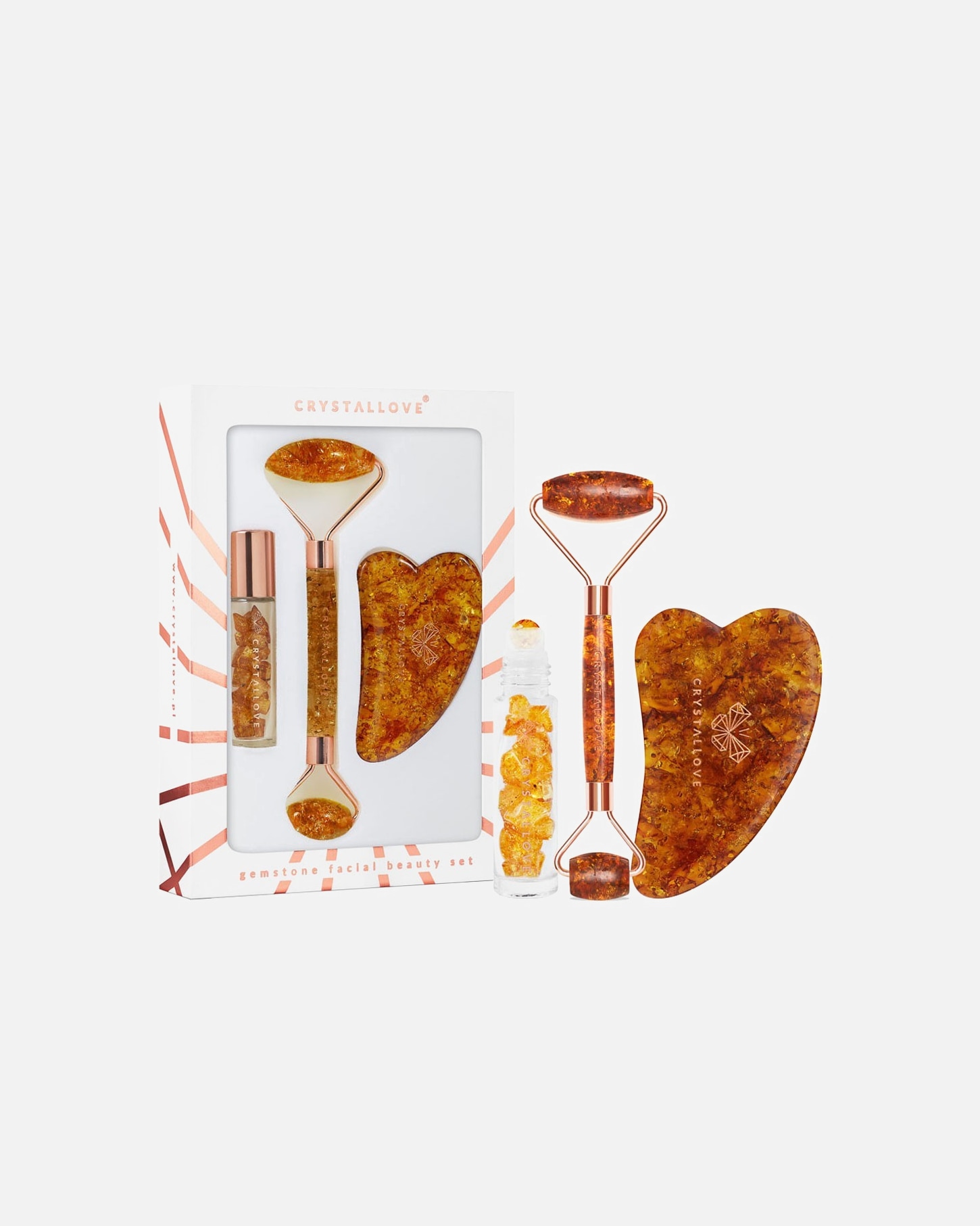Zestaw do pielęgnacji twarzy dla Unisex Crystallove Cognac amber beauty set 1 szt